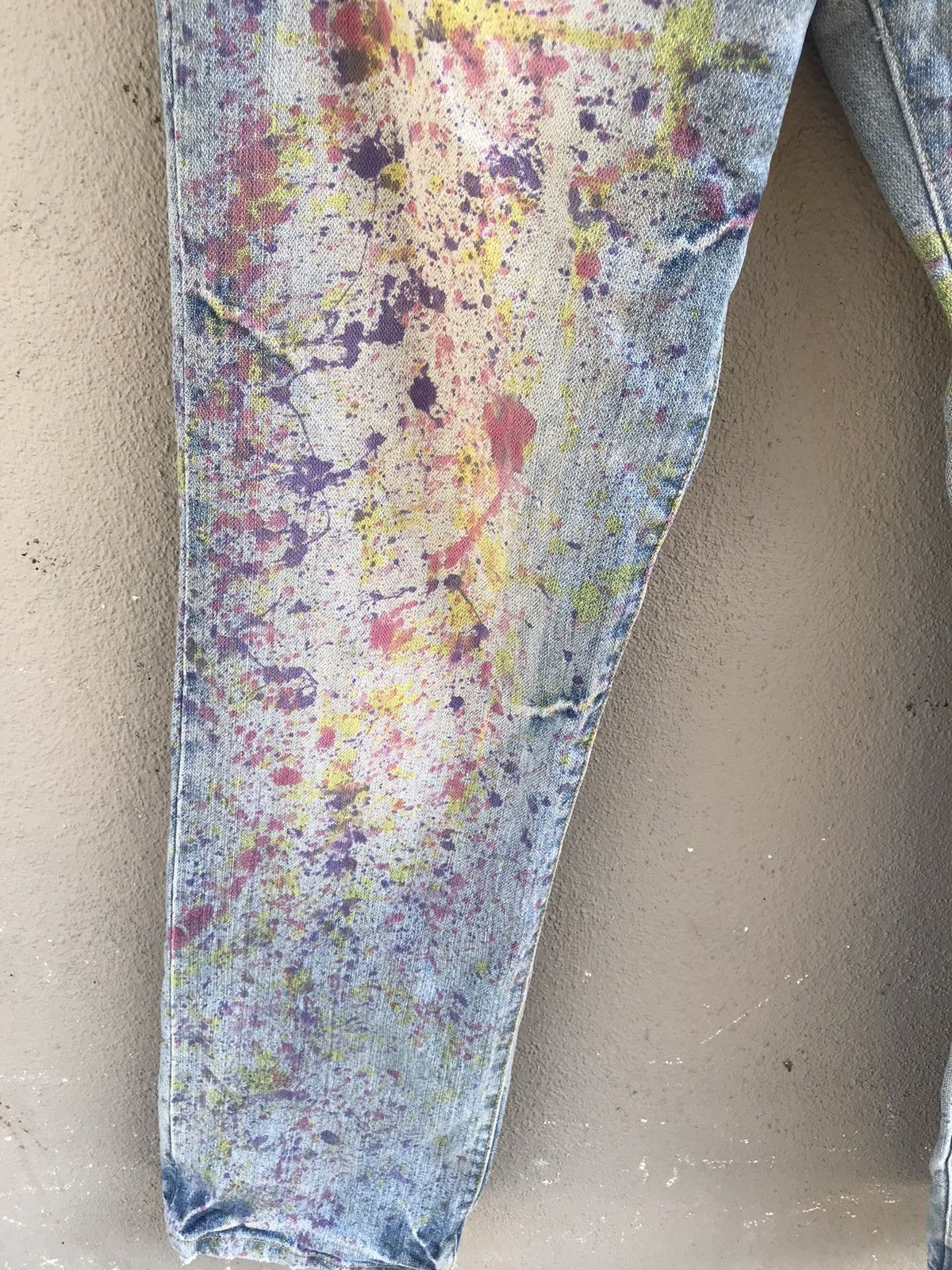 Japanese Brand Painter splatter denim patchwork distressed paisley jeans Size US 31 - 2 Thumbnail