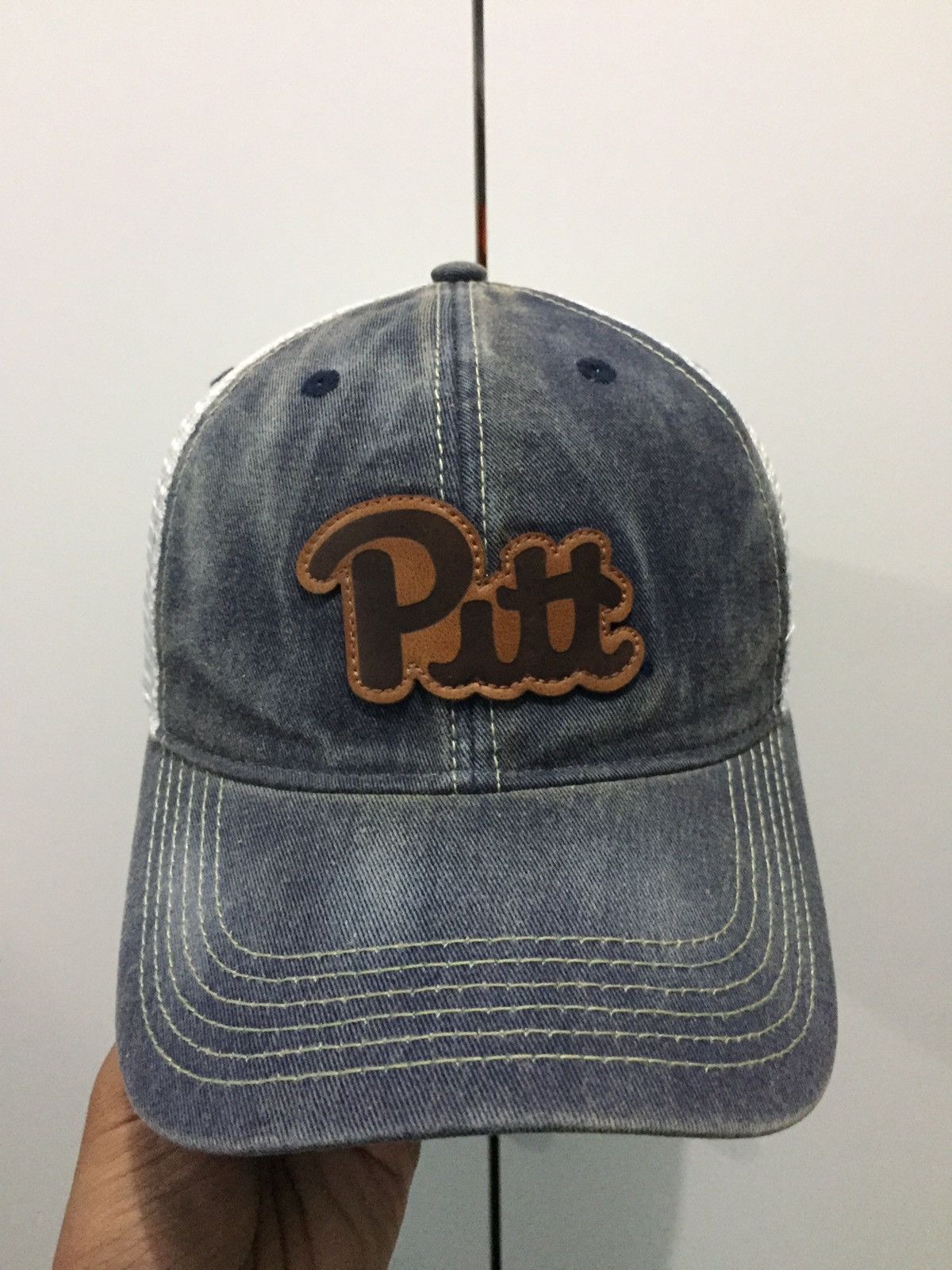Vintage Vintage Pitt Legacy Denim Fade Trucker Hat Size ONE SIZE - 6 Thumbnail