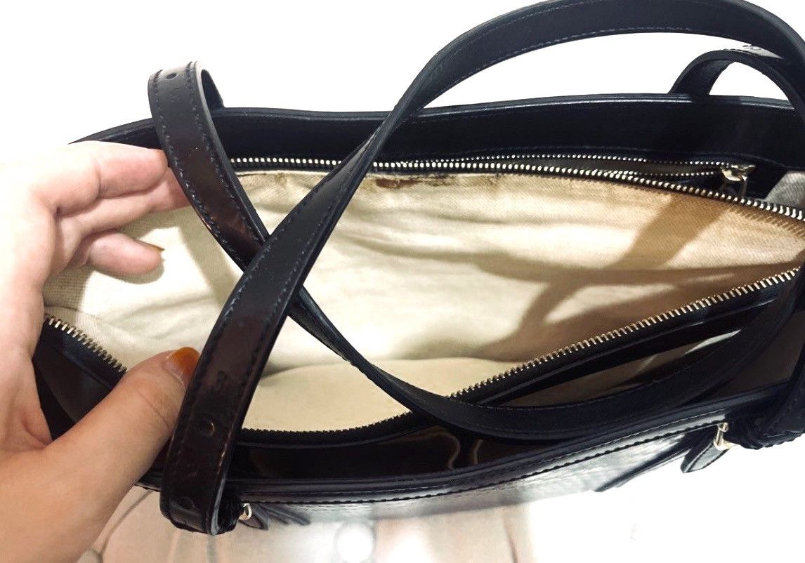 Gucci Gucci Nice Tote Microguccissima Patent Small Black Size ONE SIZE - 7 Thumbnail