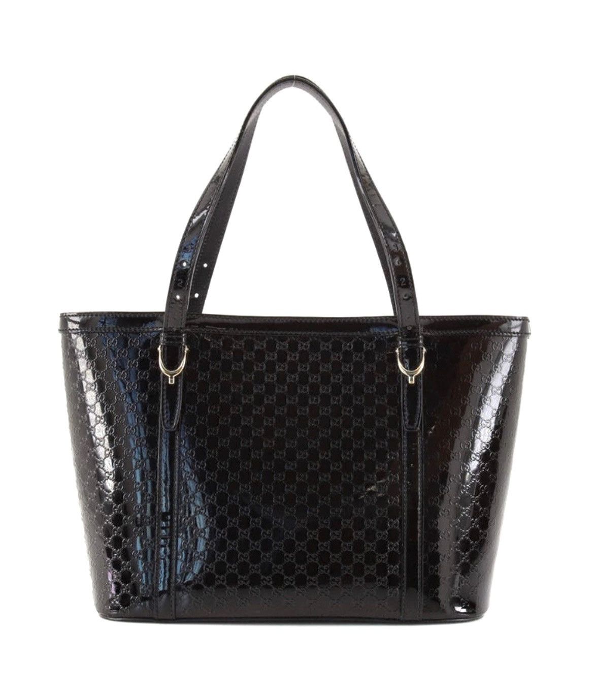 Gucci Gucci Nice Tote Microguccissima Patent Small Black Size ONE SIZE - 1 Thumbnail