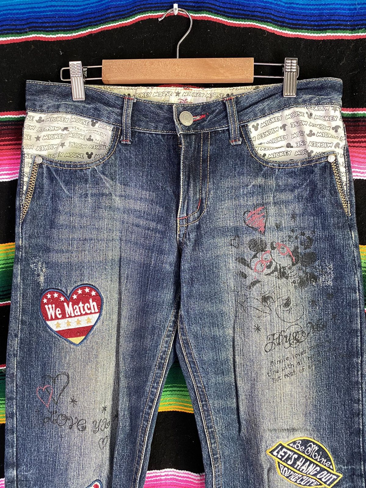 Cartoon Network × Disney × Vintage Vintage Patch Work Mickey Mouse Size US 33 - 2 Thumbnail