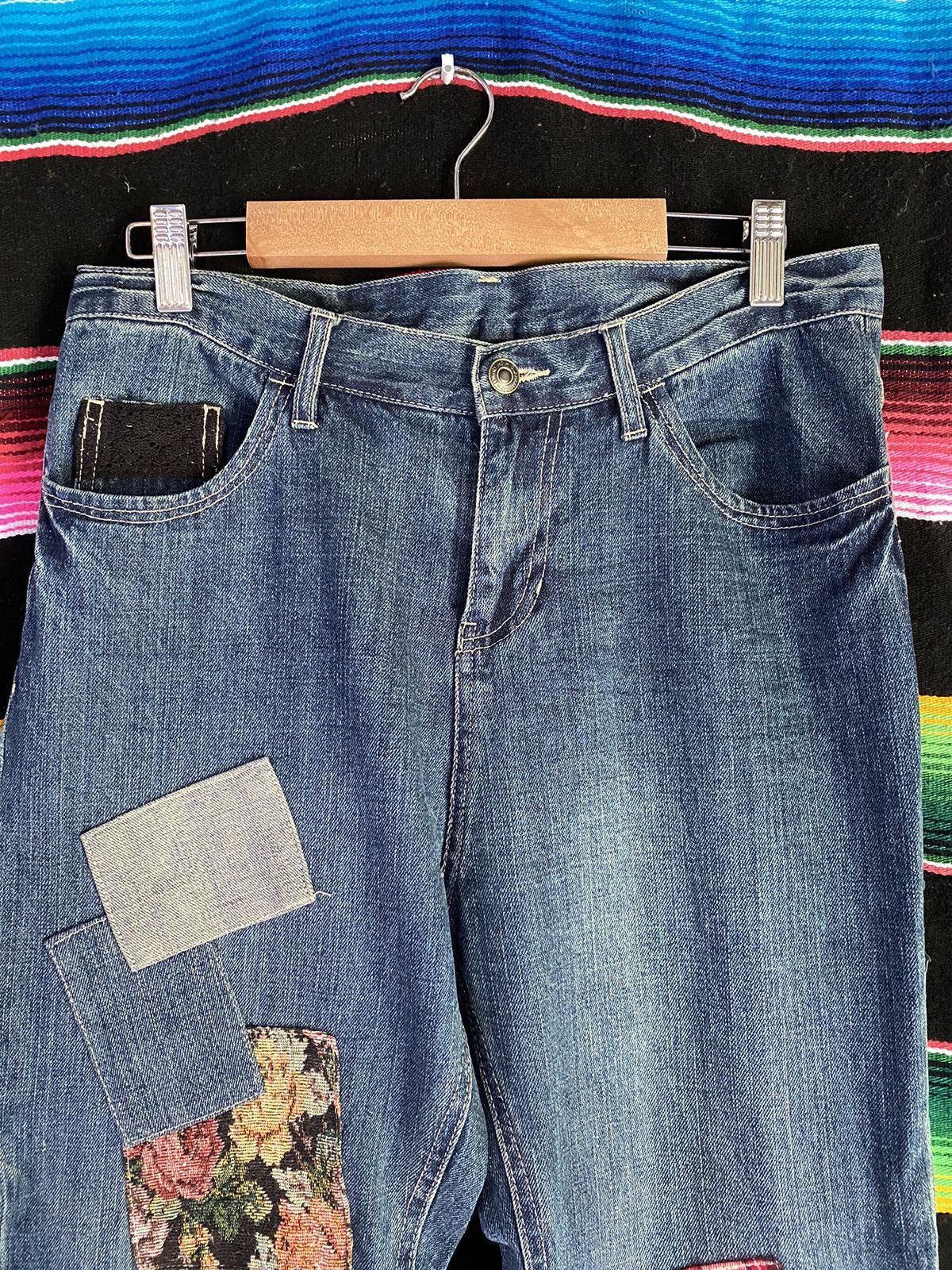Japanese Brand × Vintage Raw Patch Work Very Rare Denim Size US 31 - 2 Thumbnail