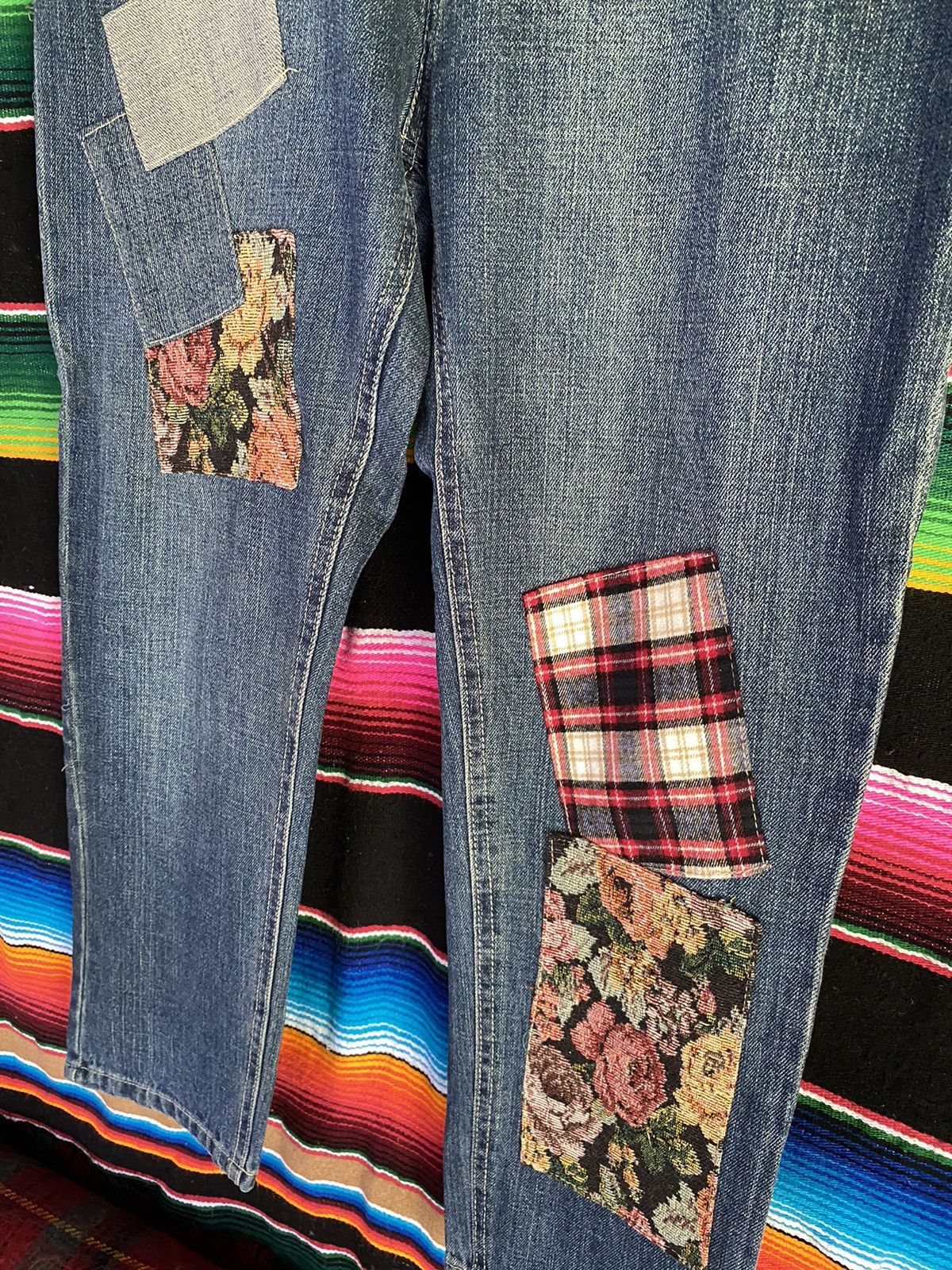 Japanese Brand × Vintage Raw Patch Work Very Rare Denim Size US 31 - 4 Thumbnail