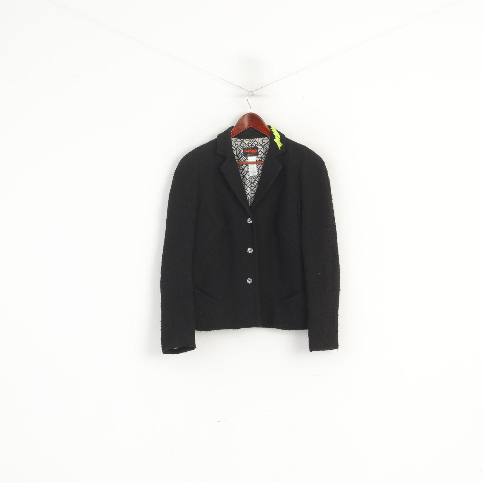 Vintage Bazar Christian Lacroix Women M Blazer Black Cotton 7529 Size M / US 6-8 / IT 42-44 - 1 Thumbnail