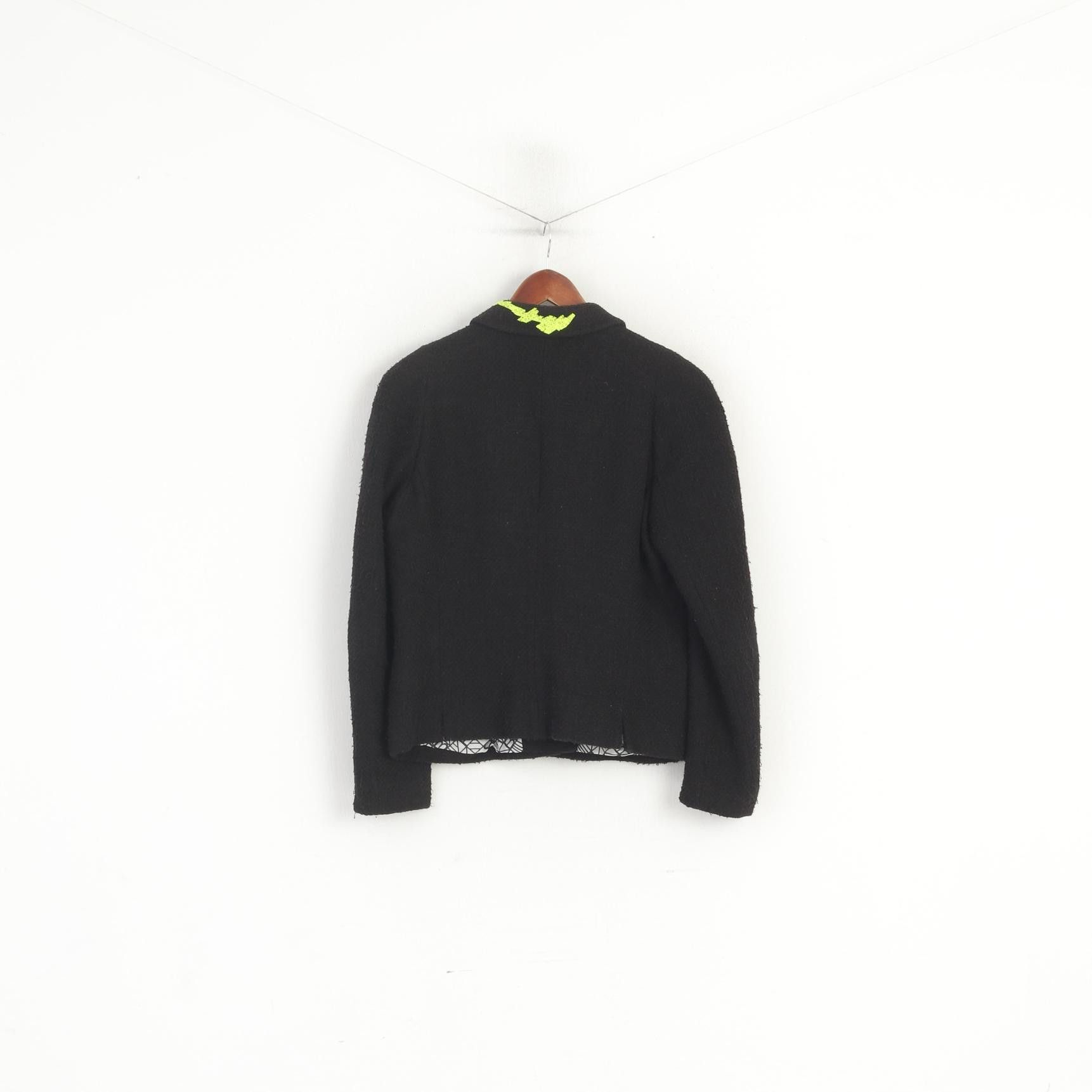 Vintage Bazar Christian Lacroix Women M Blazer Black Cotton 7529 Size M / US 6-8 / IT 42-44 - 7 Thumbnail