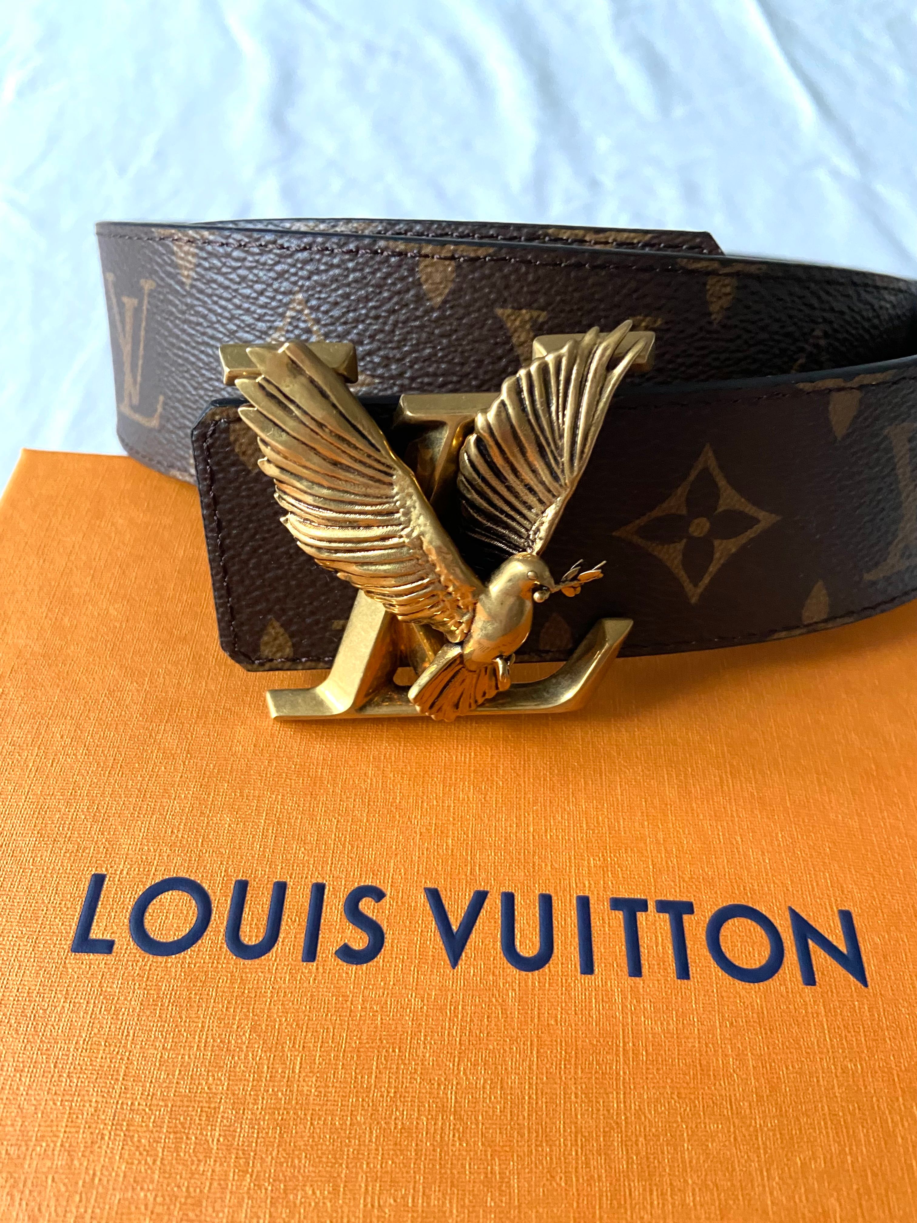 Louis Vuitton LV Dove 40MM Reversible Belt Grey in Coated Canvas/Leather  with Silver-tone - US