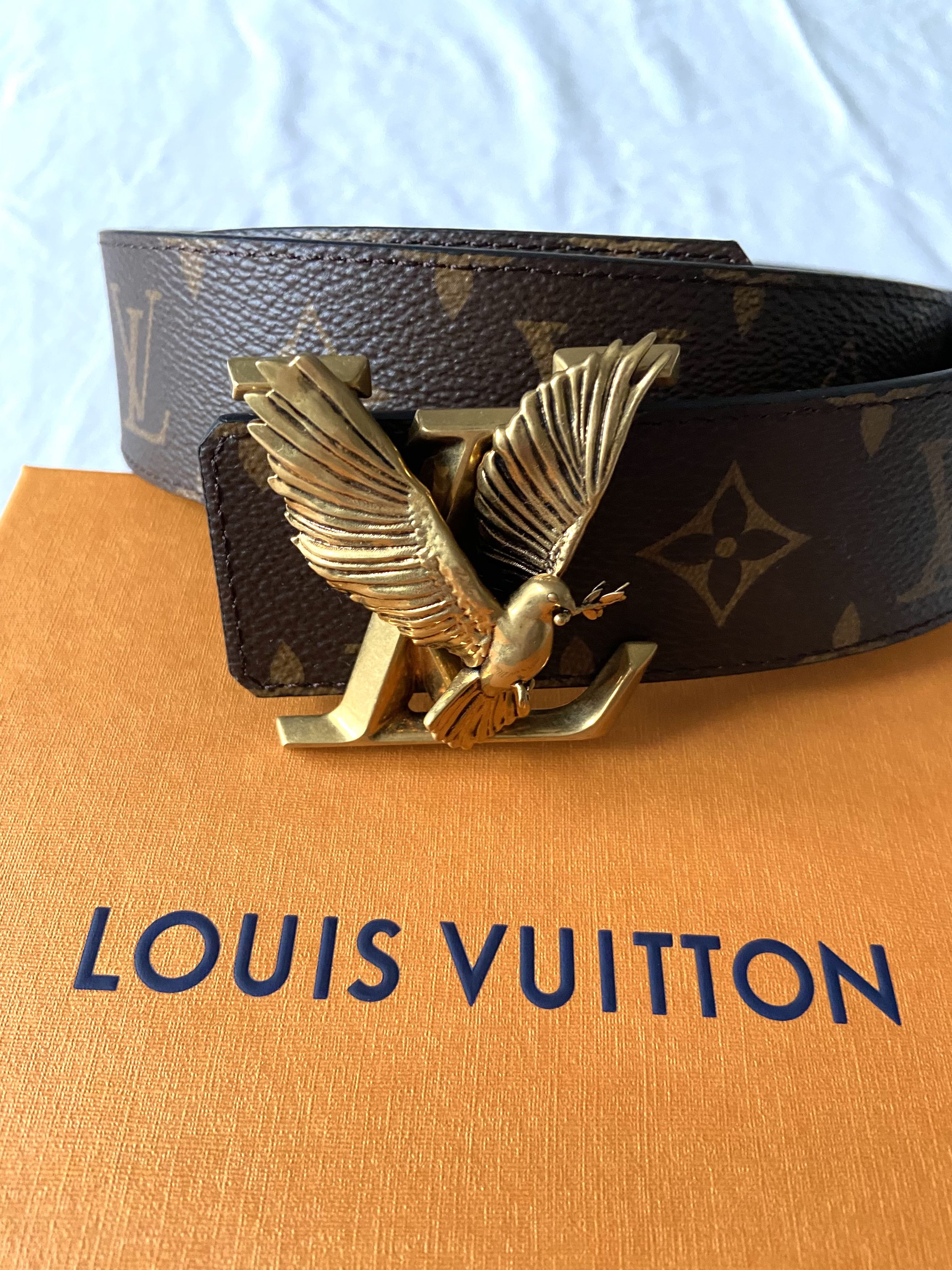 Louis Vuitton LV Dove 40MM Reversible Belt Brown in Coated Canvas