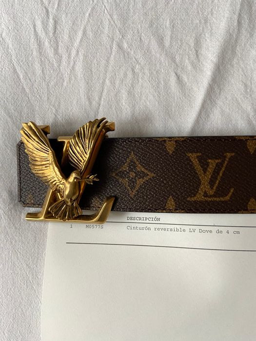 Louis Vuitton LV Dove 40MM Reversible Belt Brown in Coated Canvas/Leather  with Gold-tone - US