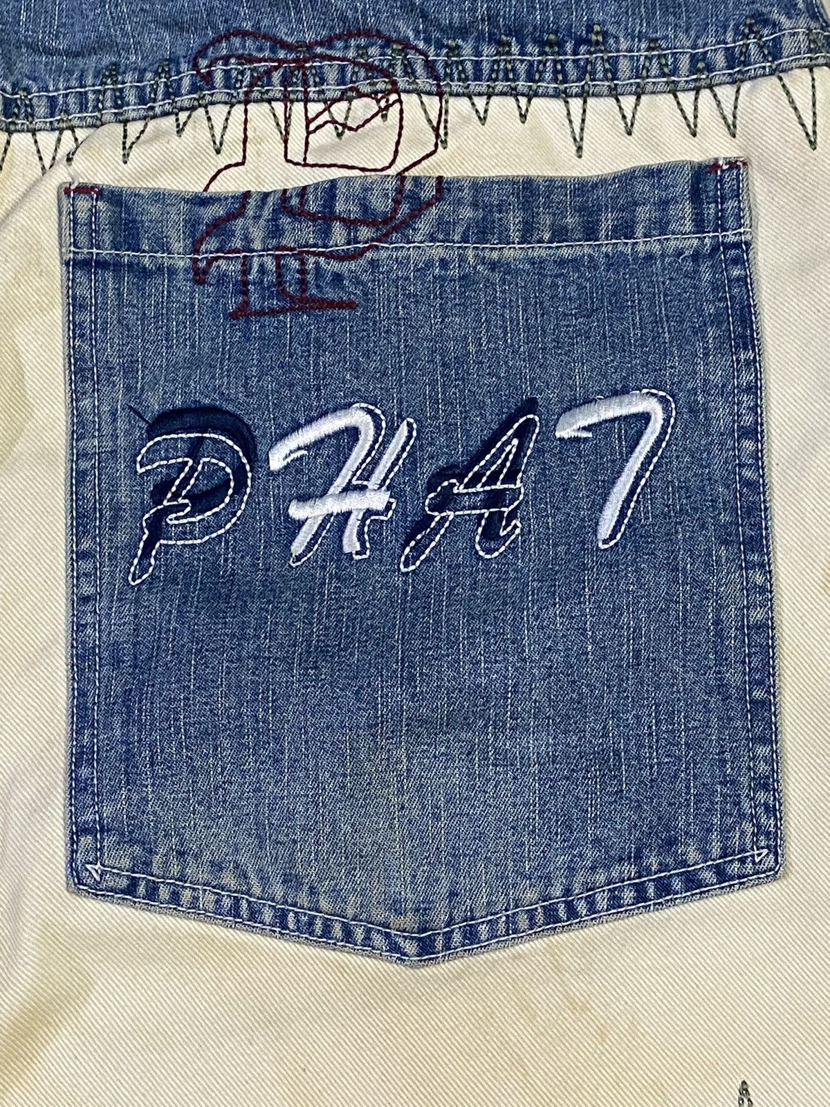 Phat Farm × Vintage Vintage PHAT FARM Denim Jeans Rare Design Old Skool Style Size US 38 / EU 54 - 5 Thumbnail