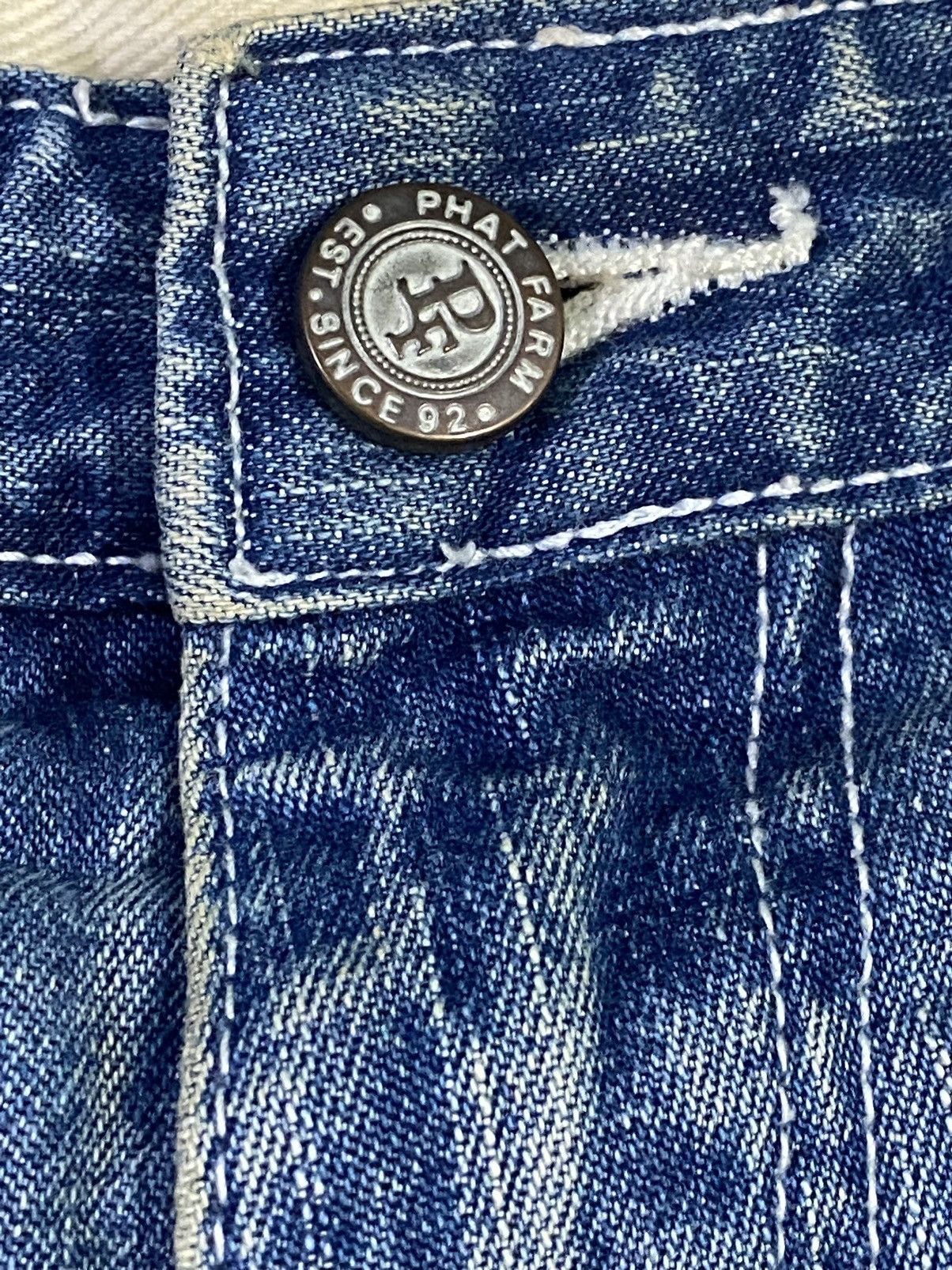 Phat Farm × Vintage Vintage PHAT FARM Denim Jeans Rare Design Old Skool Style Size US 38 / EU 54 - 7 Thumbnail