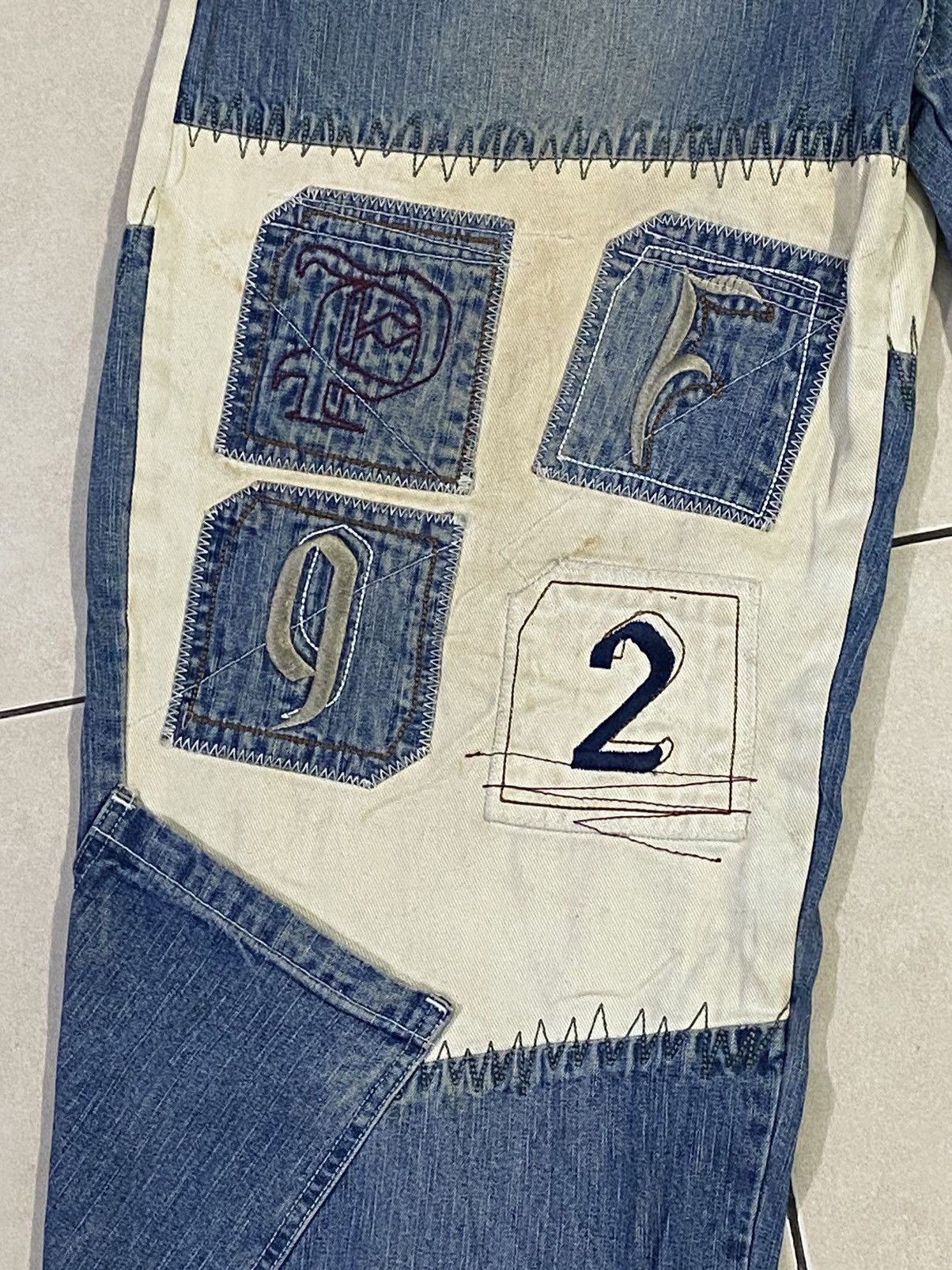 Phat Farm × Vintage Vintage PHAT FARM Denim Jeans Rare Design Old Skool Style Size US 38 / EU 54 - 4 Thumbnail