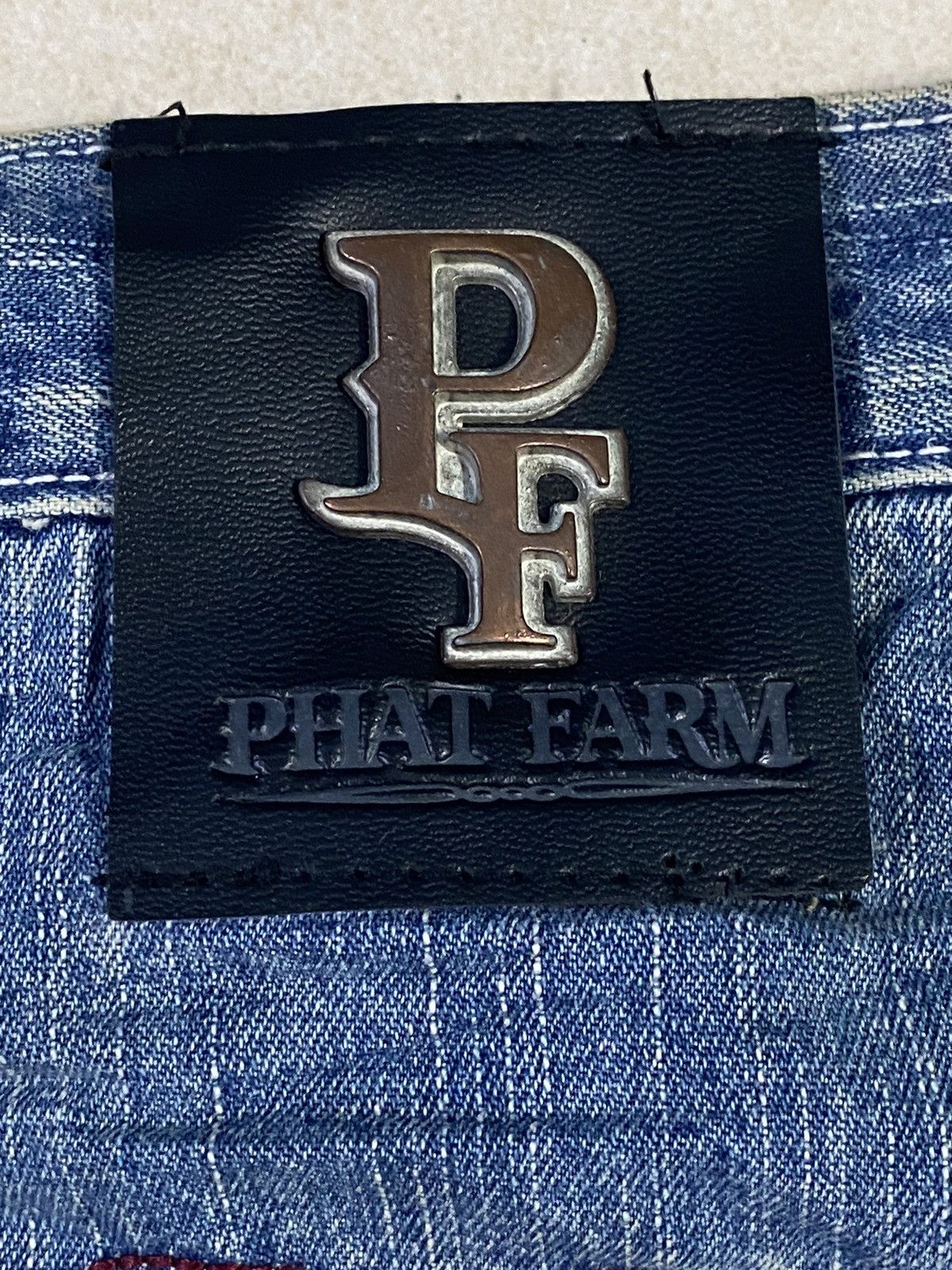 Phat Farm × Vintage Vintage PHAT FARM Denim Jeans Rare Design Old Skool Style Size US 38 / EU 54 - 3 Thumbnail