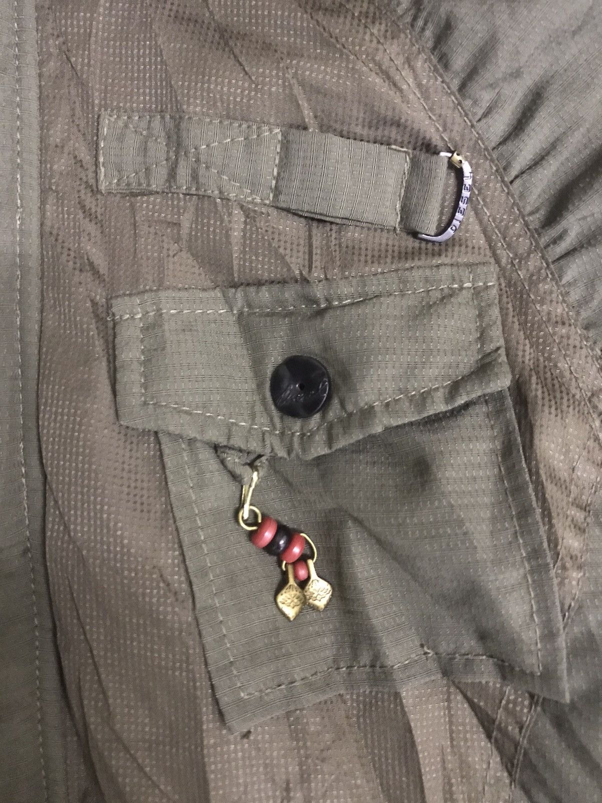 Designer PAR7 DIESEL Italy Very Rare Archival Two Tone Military Parka Size XS / US 0-2 / IT 36-38 - 6 Thumbnail