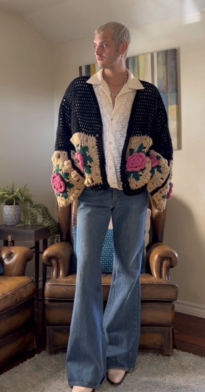 1of1 hand knit cardigan