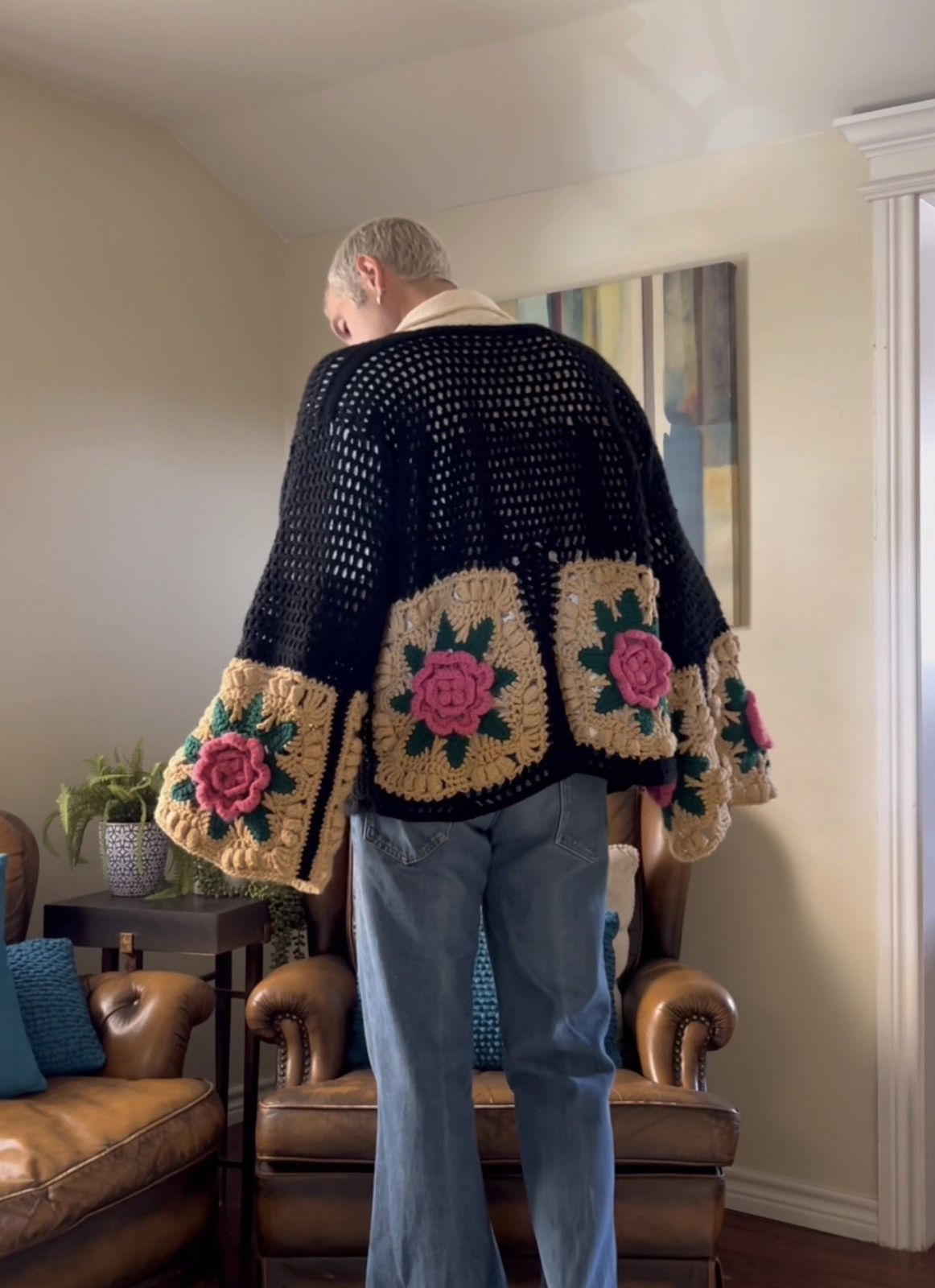 1of1 hand knit cardigan