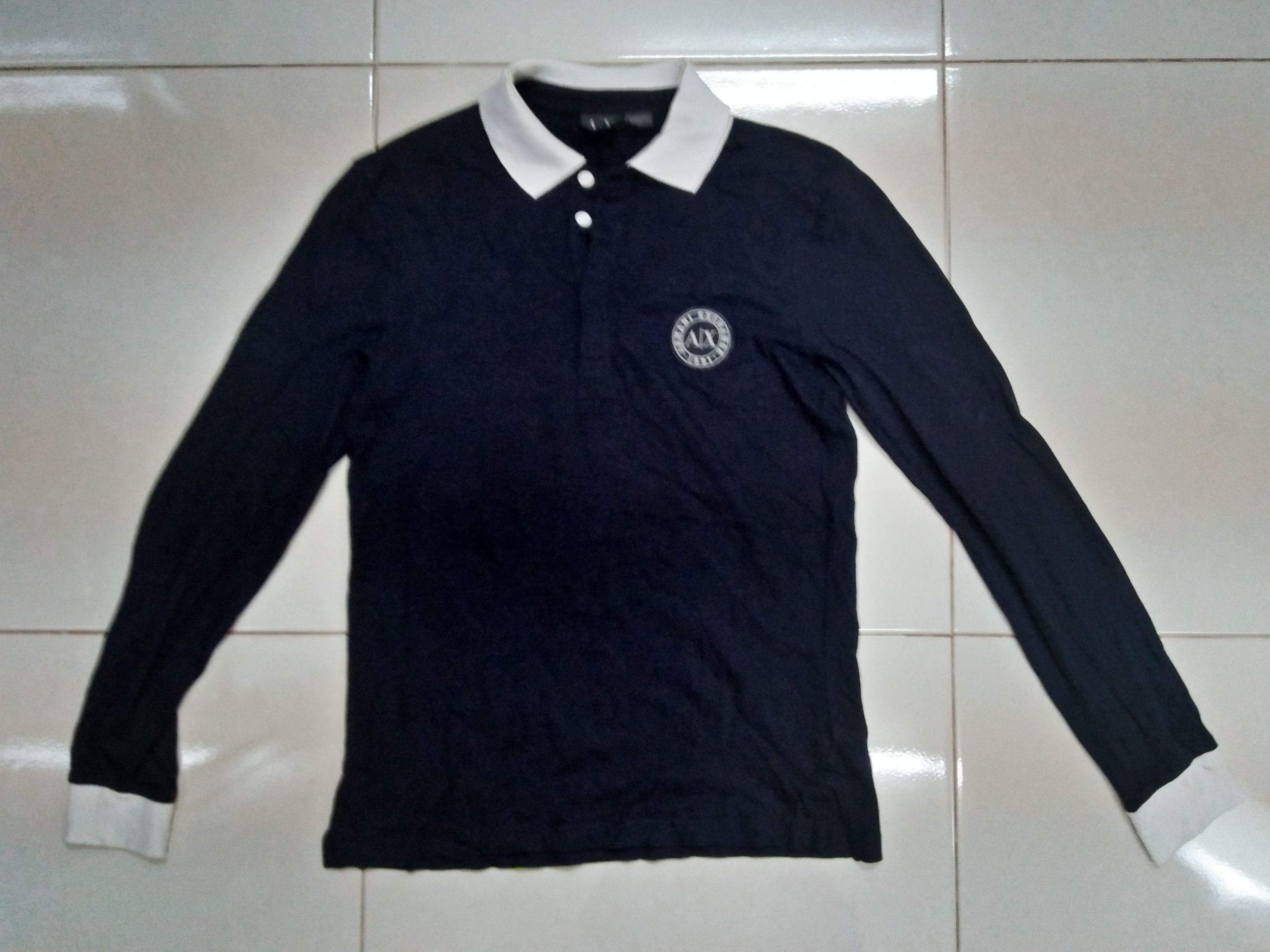Armani × Armani Exchange × Giorgio Armani AX ARMANI EXCHANGE Logo Patches Long Sleeve Polo. Size US S / EU 44-46 / 1 - 3 Thumbnail