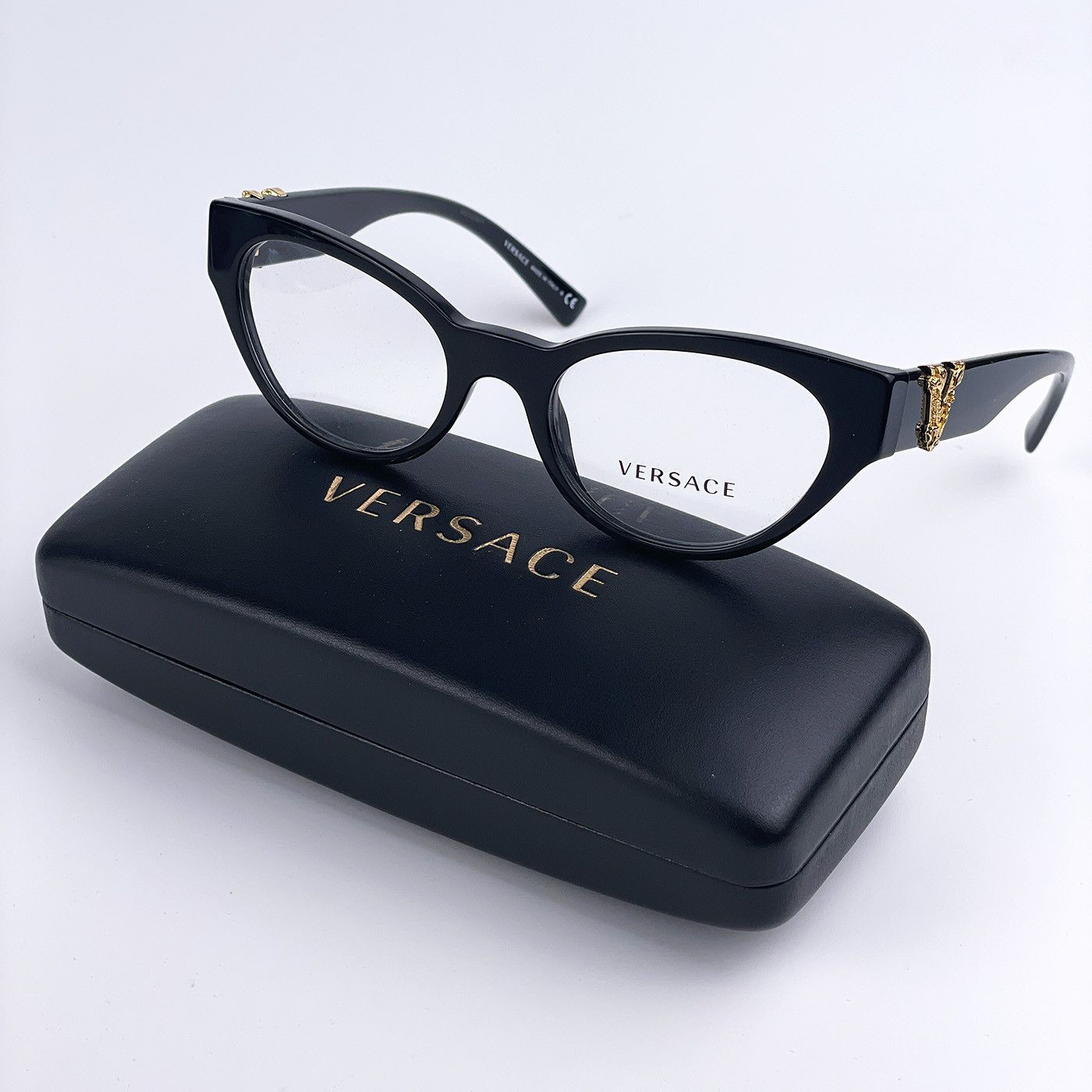Versace NEW Versace VE3334 Black Cat Eye Eyeglasses Frames