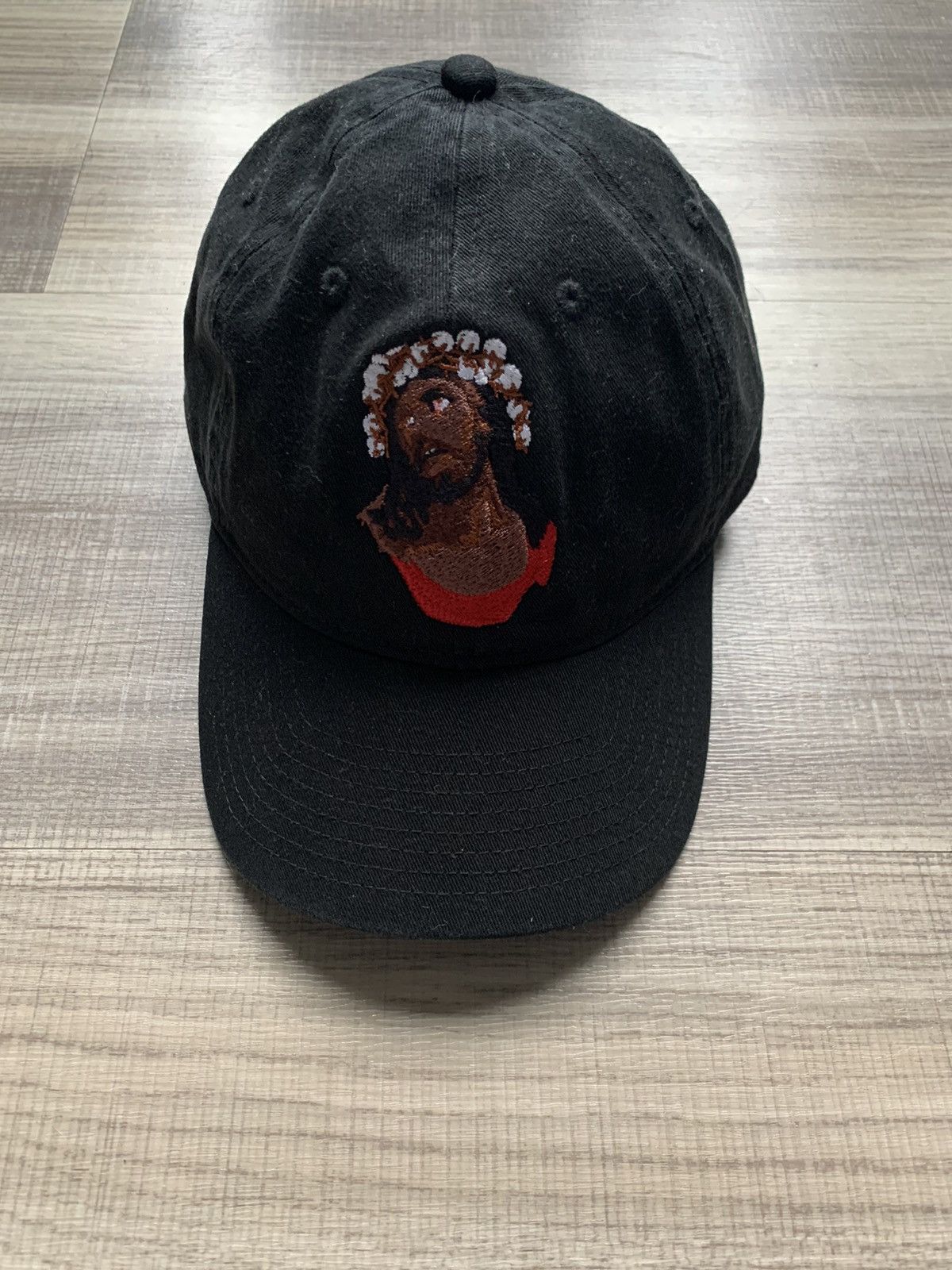 【希少】 DENIM TEARS Black Jesus Cap ブラック Denim Tears “Black Jesus” Trucker Hat Excellent | Depop