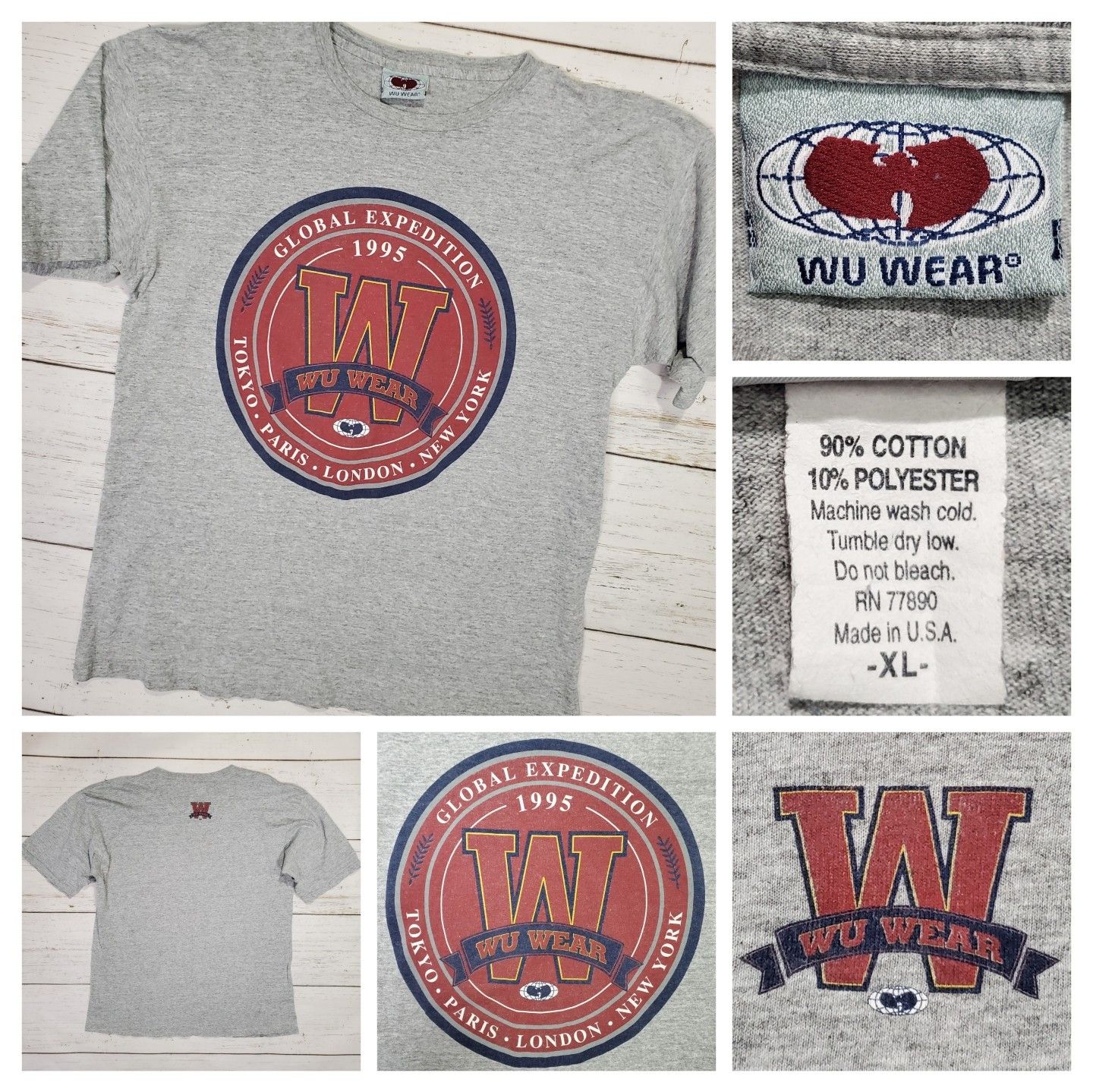 Vintage × Wu-Tang Clan Vintage 90s Wu Wear T-Shirt Wu-Tang Rap Tee 