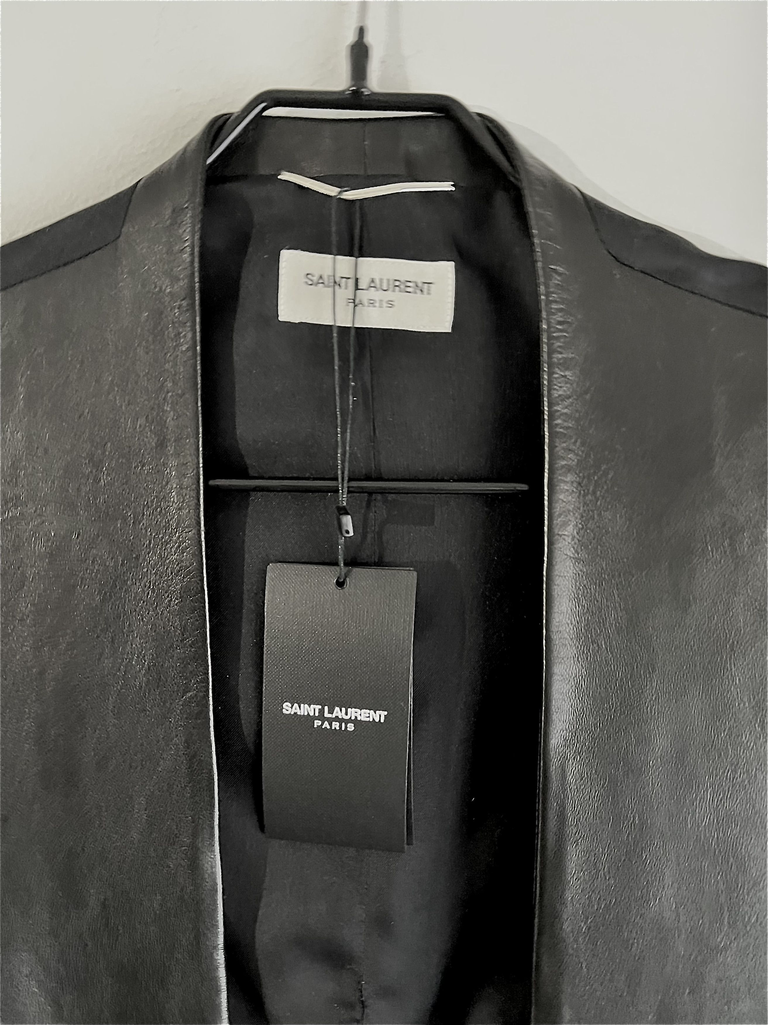 Saint Laurent Paris Saint Laurent Hedi Slimane era leather/silk waistcoat Size US L / EU 52-54 / 3 - 4 Thumbnail