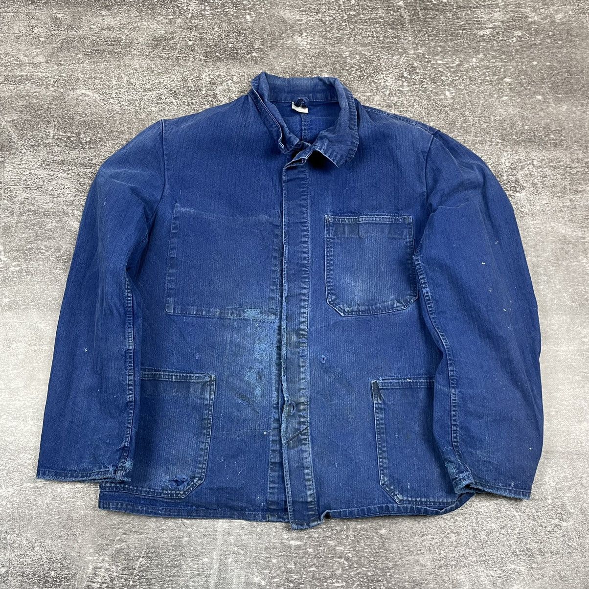 Vintage Vintage 90’s Blue Germany Workers Cotton Jacket Size US L / EU 52-54 / 3 - 1 Thumbnail