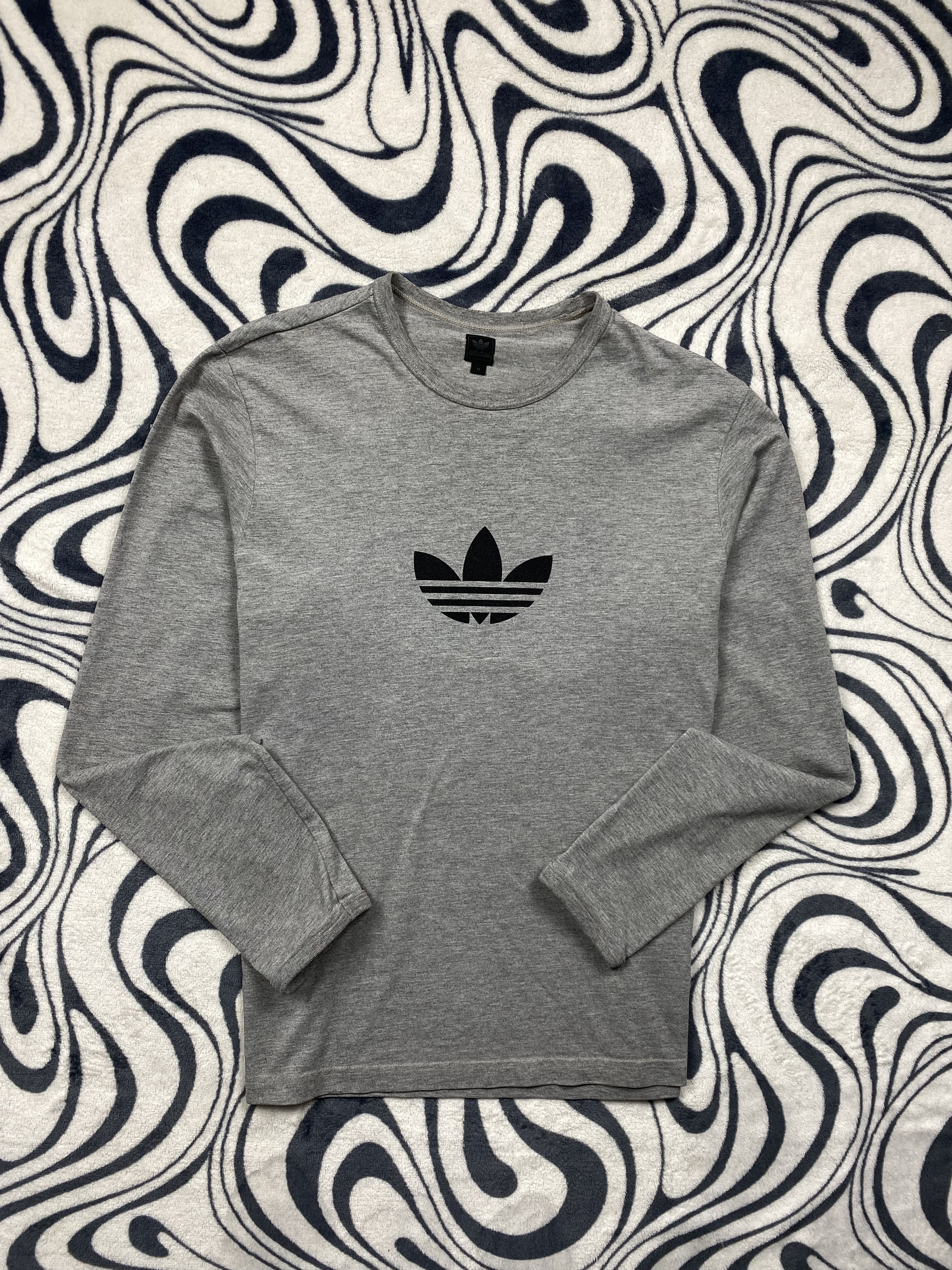 Adidas × Vintage Adidas Vintage Mens Long Sleeve T-Shirt Center Logo Tee Y2K Size US M / EU 48-50 / 2 - 1 Thumbnail