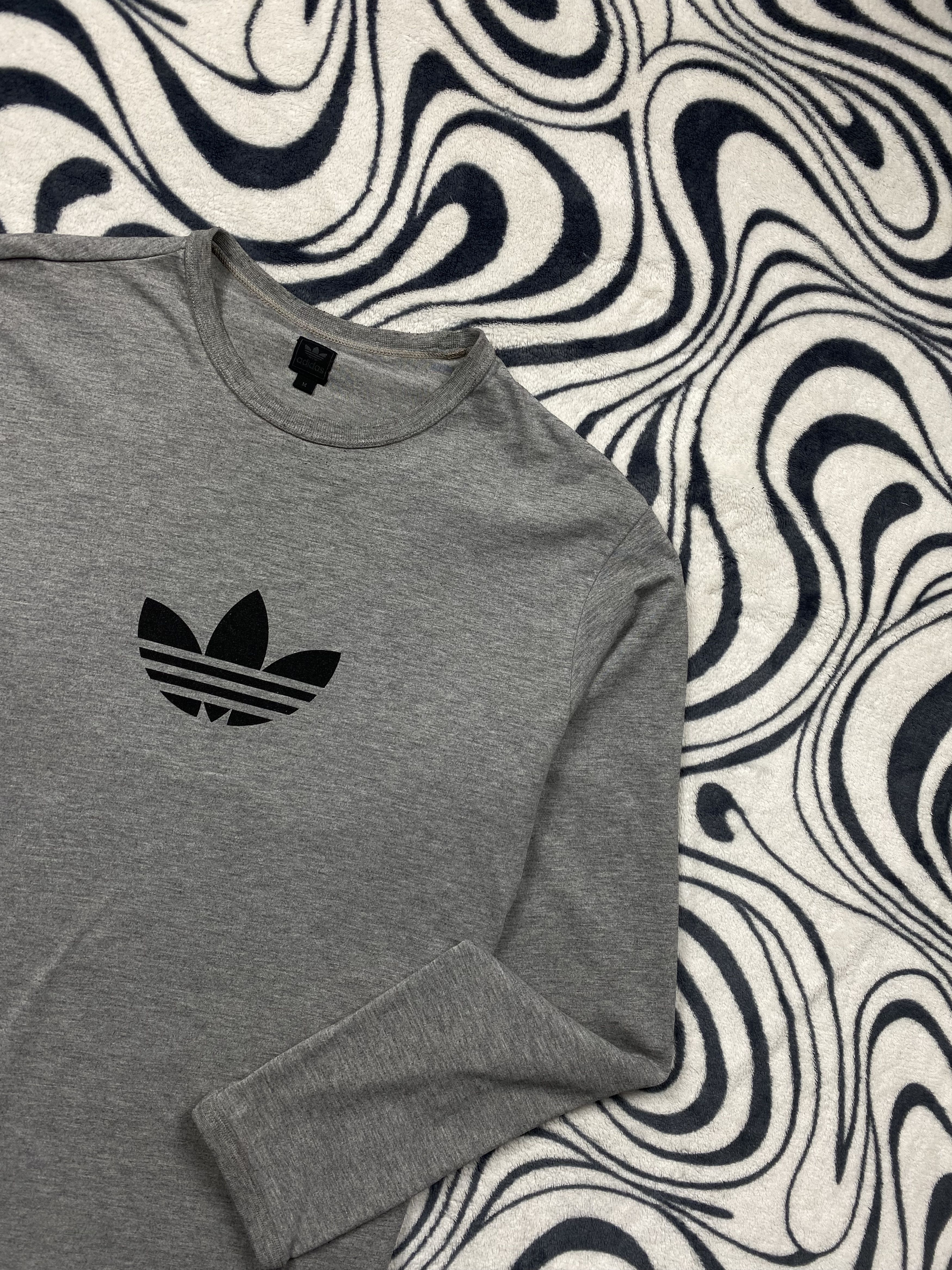 Adidas × Vintage Adidas Vintage Mens Long Sleeve T-Shirt Center Logo Tee Y2K Size US M / EU 48-50 / 2 - 2 Thumbnail