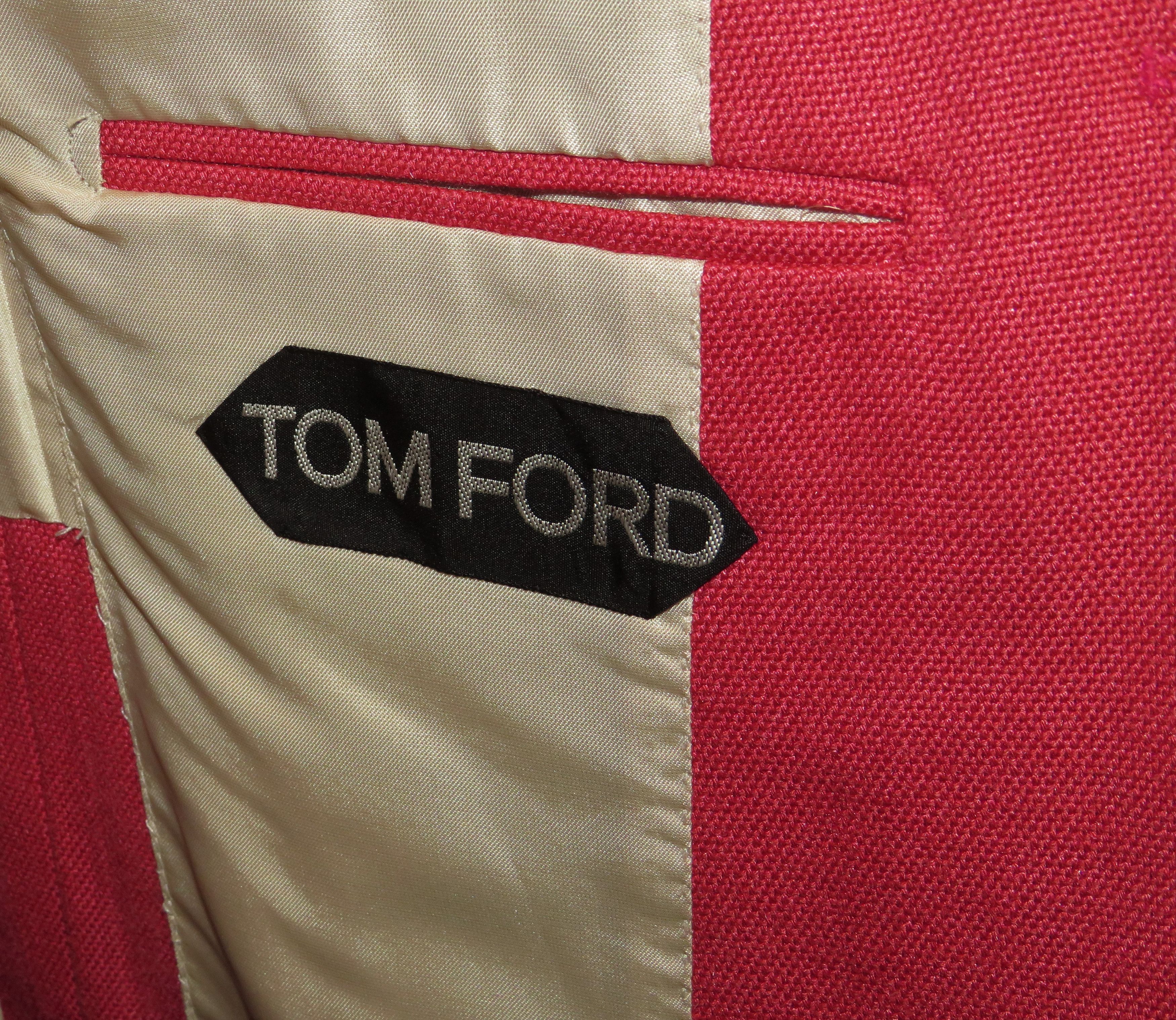 Base D Spencer 100% Silk Coral Red Hopsack Sport Coat 38R