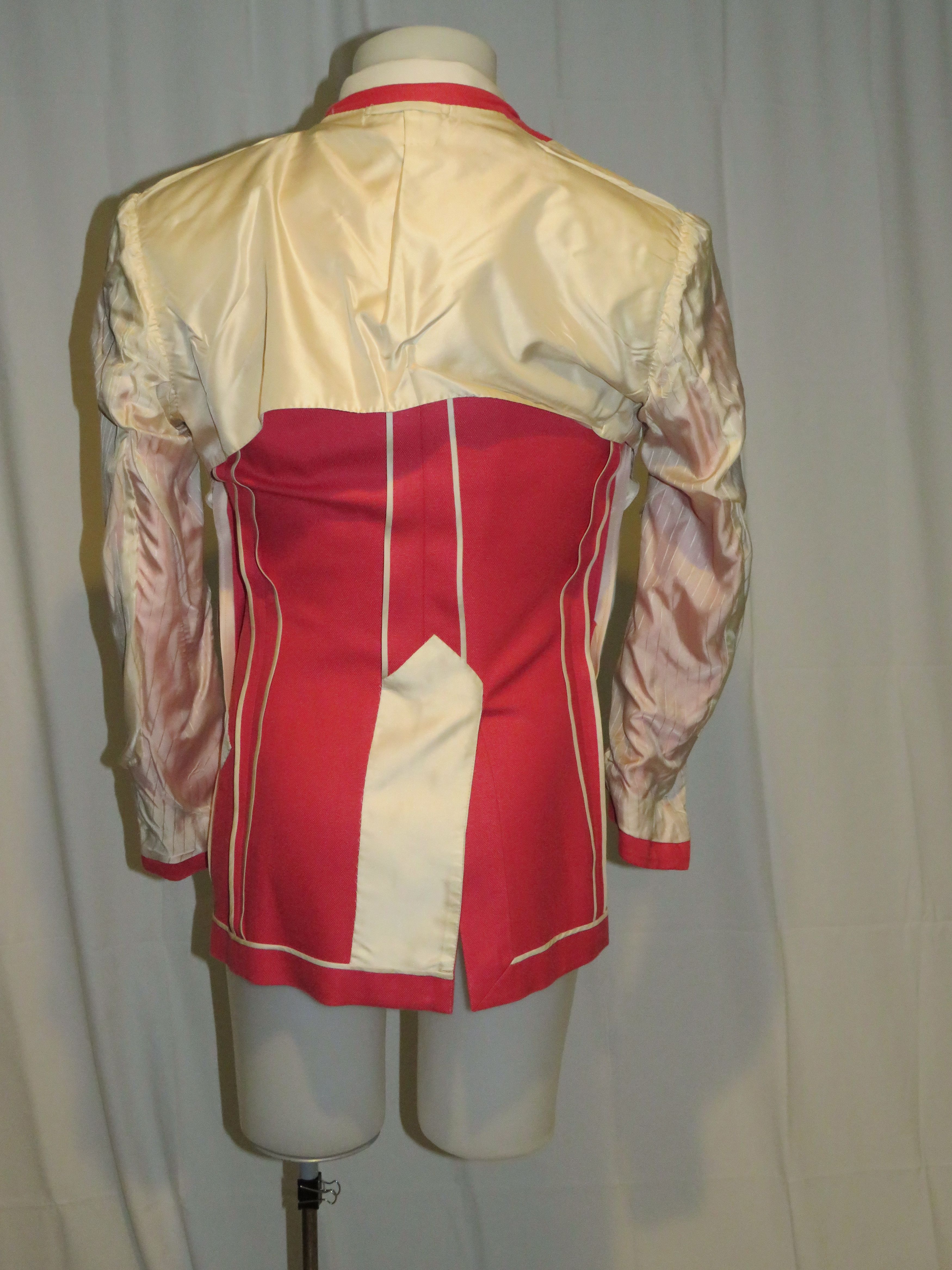 Base D Spencer 100% Silk Coral Red Hopsack Sport Coat 38R