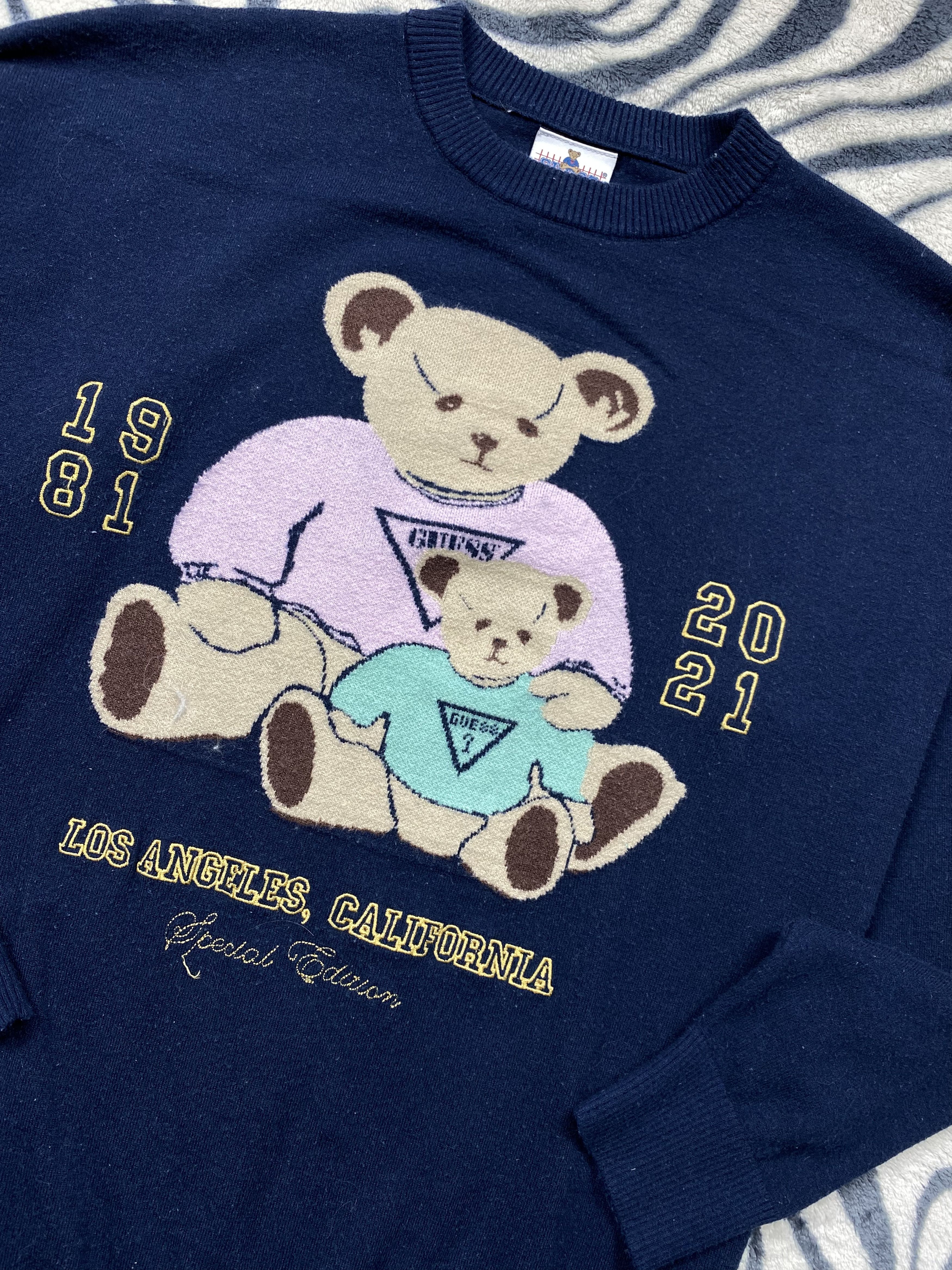 Kenzo × Vintage GUESS Bear Mens Sweater Vintage Clothing Size US XS / EU 42 / 0 - 2 Thumbnail