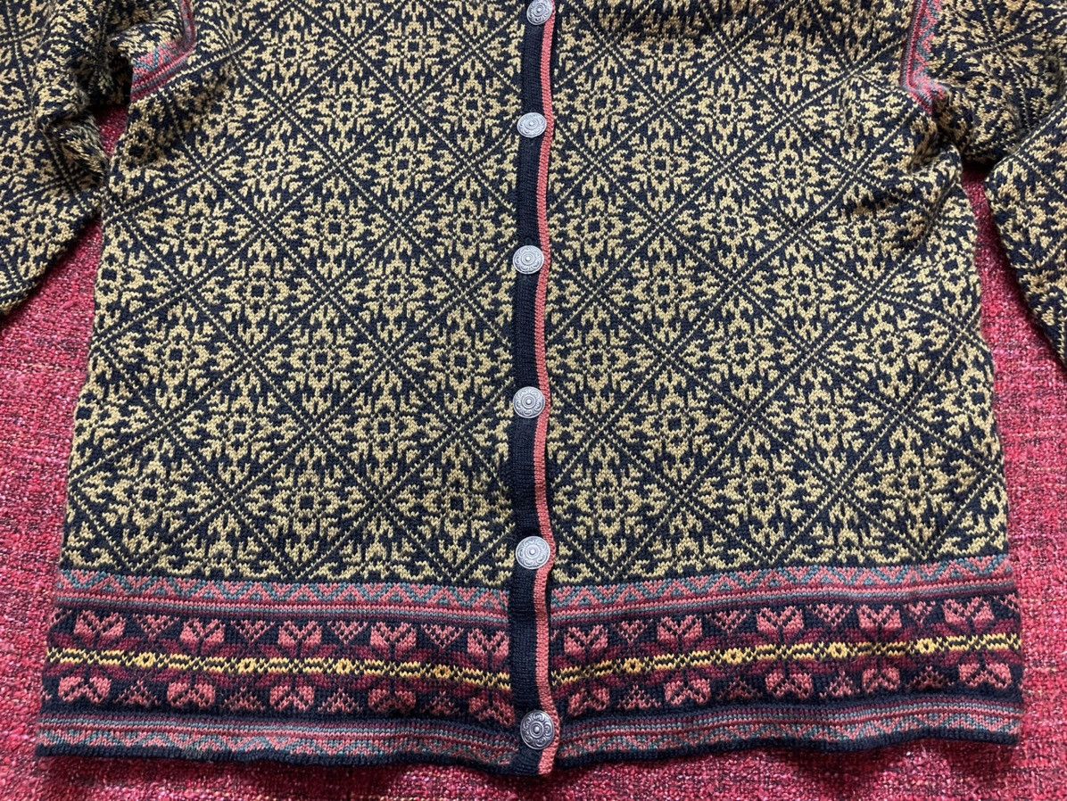 Moods of Norway × Vintage Volund Vintage 90s Norwegian patterned wool cardigan Size L / US 10 / IT 46 - 2 Thumbnail