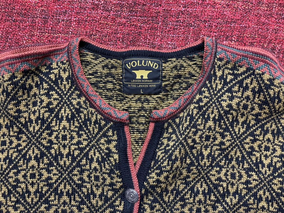 Moods of Norway × Vintage Volund Vintage 90s Norwegian patterned wool cardigan Size L / US 10 / IT 46 - 5 Thumbnail