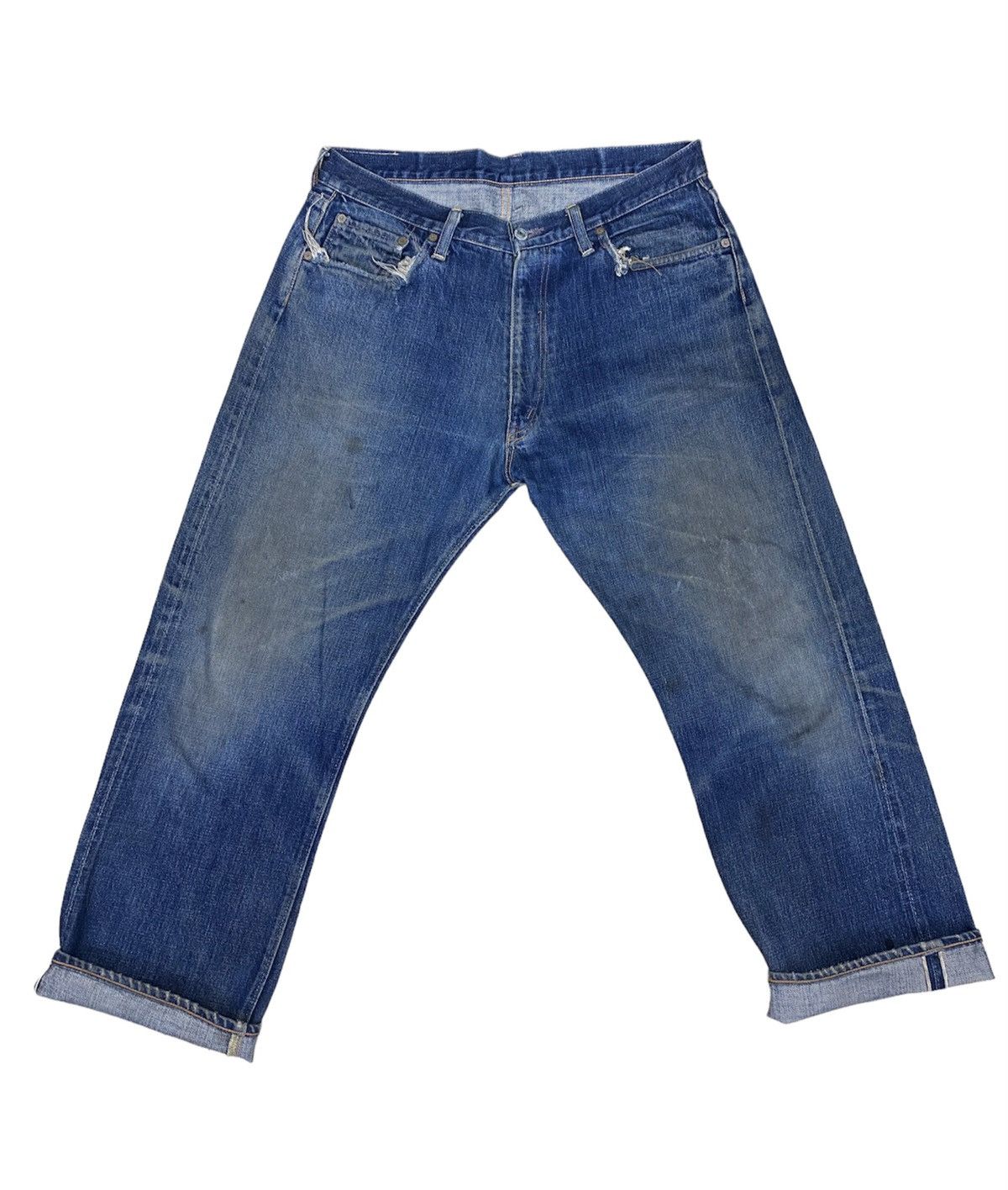 size 35 denime sugarcane japanese brand distressed jeand