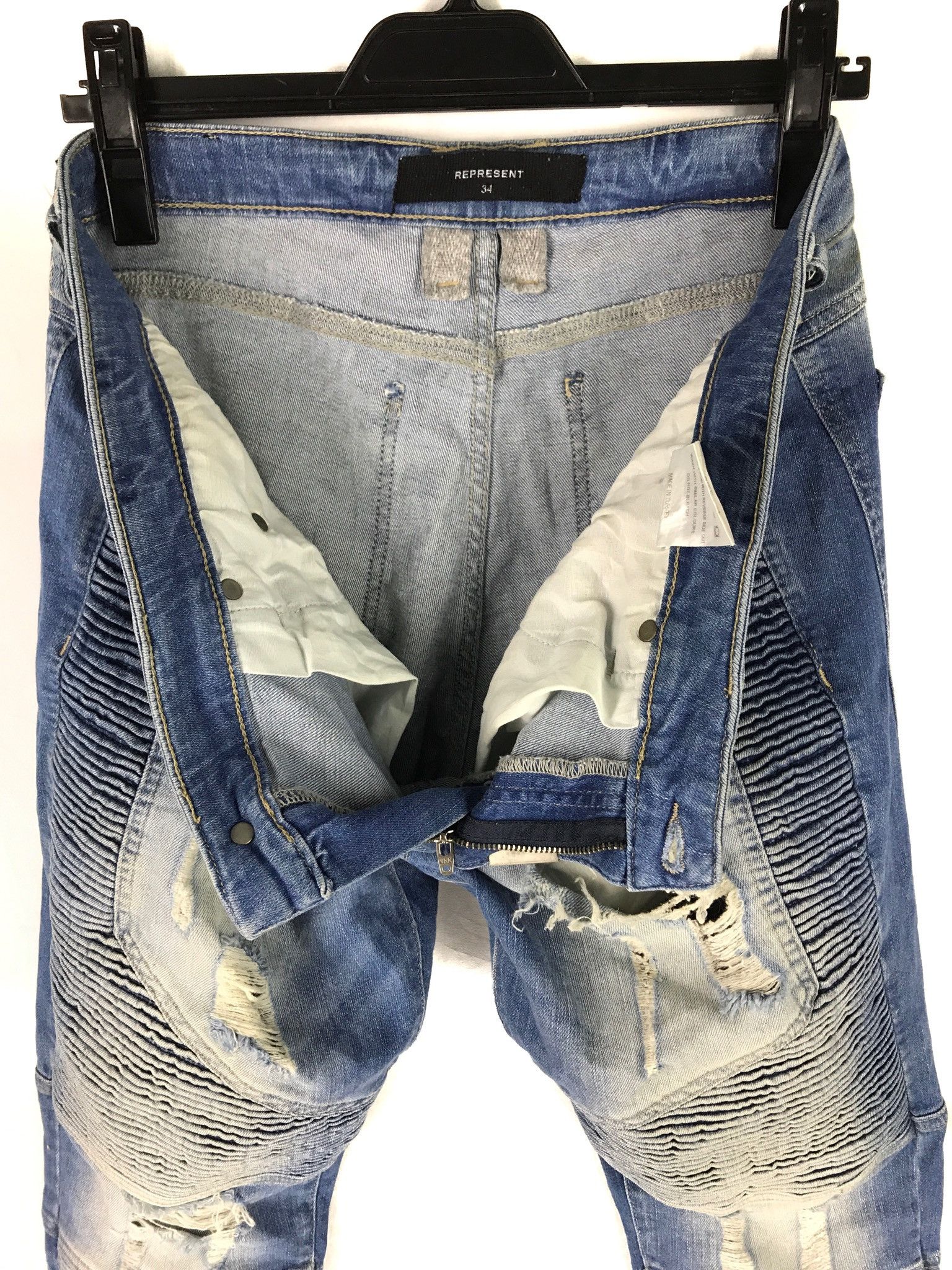 Represent Clo. Represent Biker Jeans Destroy Distressed Denim Size US 34 / EU 50 - 10 Thumbnail
