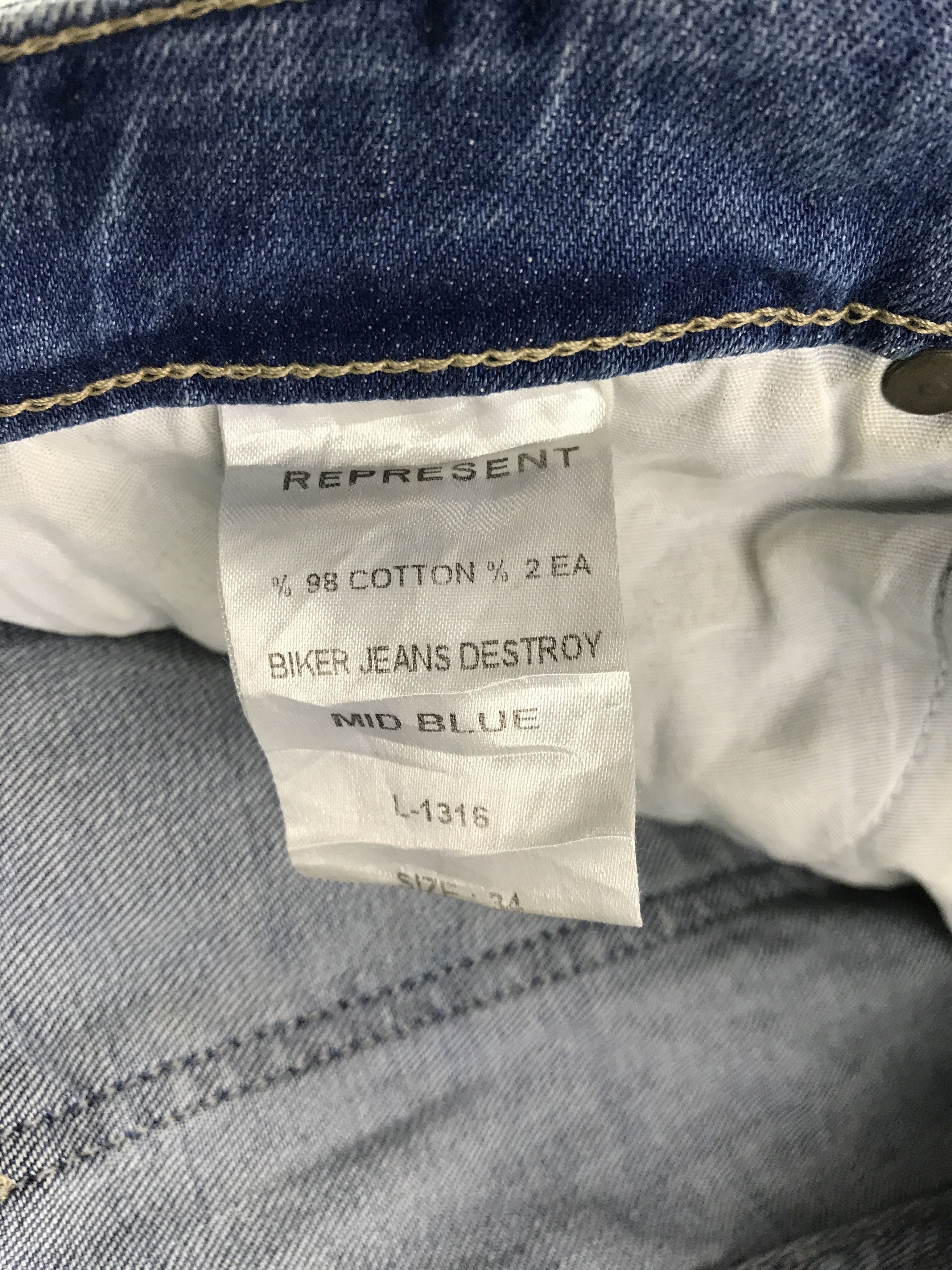 Represent Clo. Represent Biker Jeans Destroy Distressed Denim Size US 34 / EU 50 - 11 Thumbnail