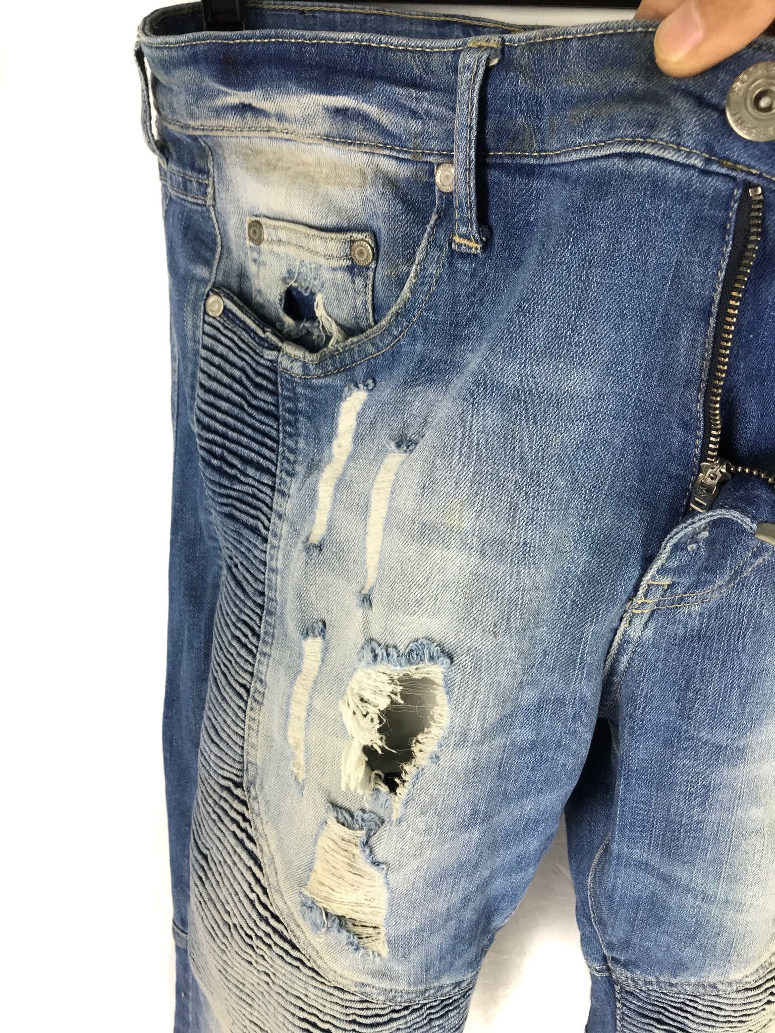 Represent Clo. Represent Biker Jeans Destroy Distressed Denim Size US 34 / EU 50 - 14 Thumbnail