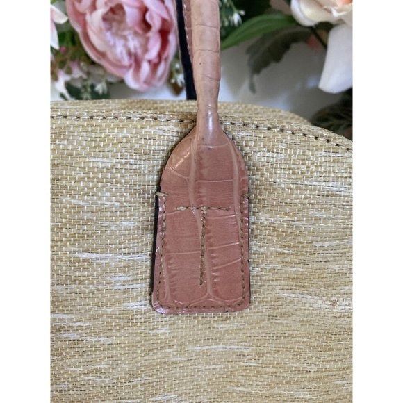 Vintage Tommy Hilfiger Tan Pink Bagette Handbag Purse Faux A