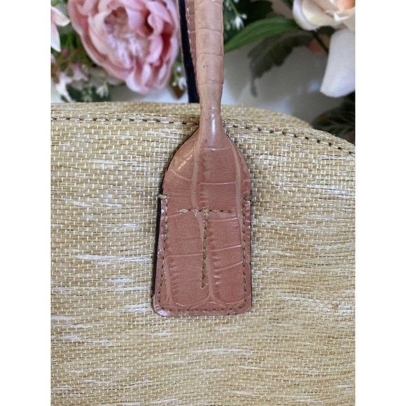 Vintage Tommy Hilfiger Tan Pink Bagette Handbag Purse Faux A