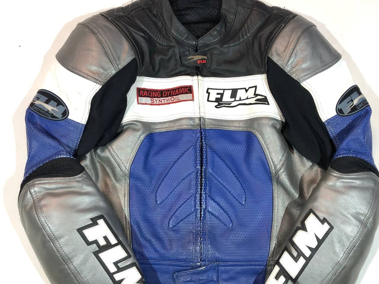 Vintage FLM Leather Moto Racing Jacket Size US L / EU 52-54 / 3 - 4 Thumbnail