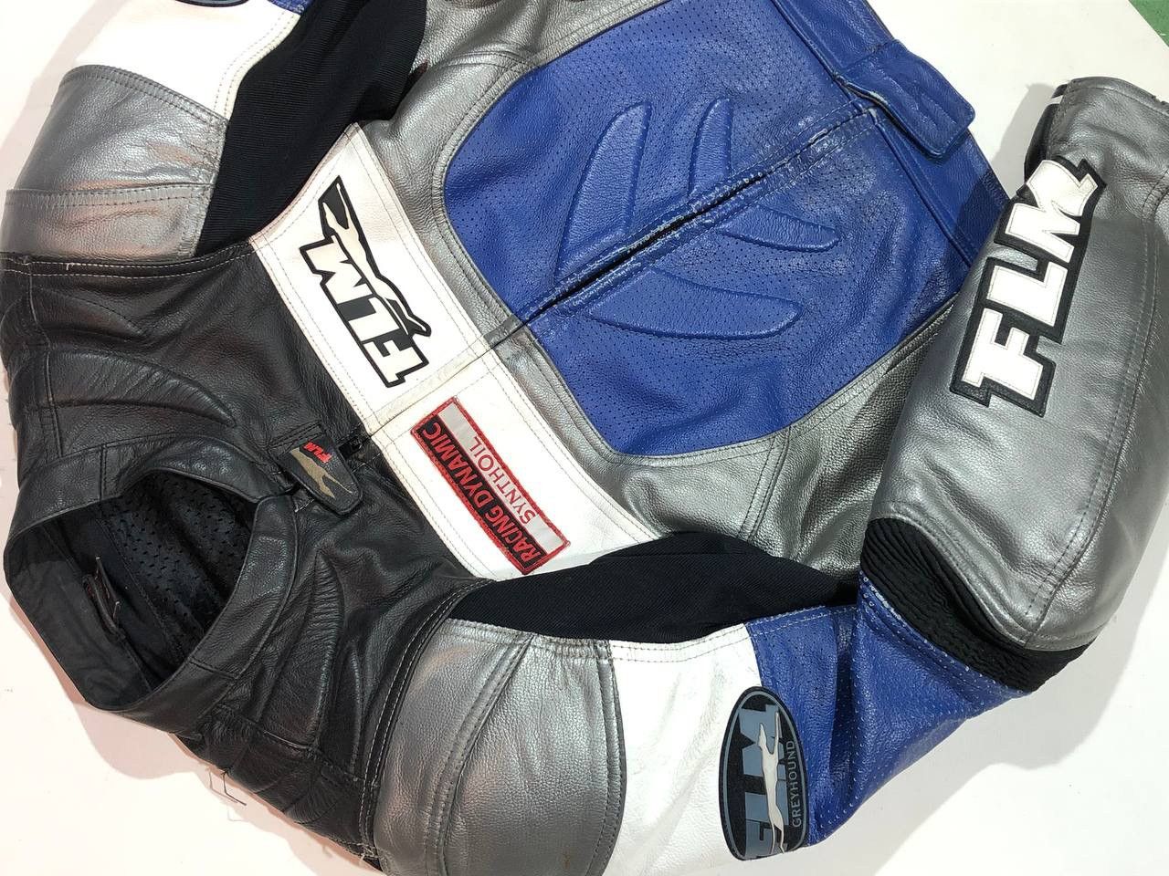 Vintage FLM Leather Moto Racing Jacket Size US L / EU 52-54 / 3 - 6 Thumbnail