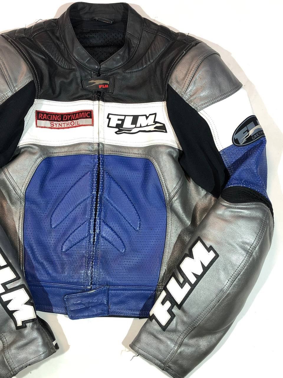 Vintage FLM Leather Moto Racing Jacket Size US L / EU 52-54 / 3 - 2 Thumbnail