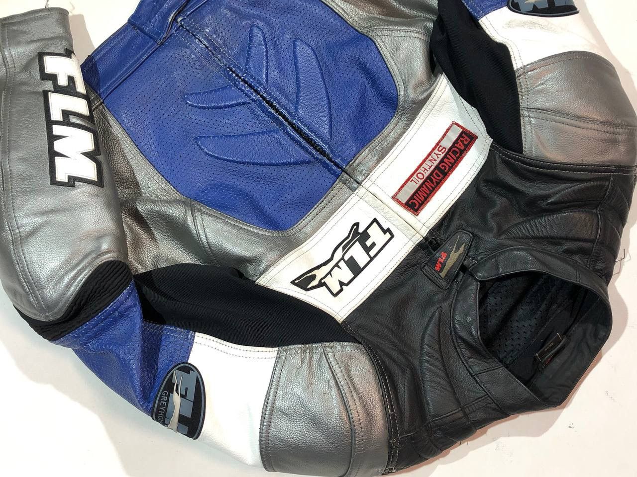 Vintage FLM Leather Moto Racing Jacket Size US L / EU 52-54 / 3 - 5 Thumbnail