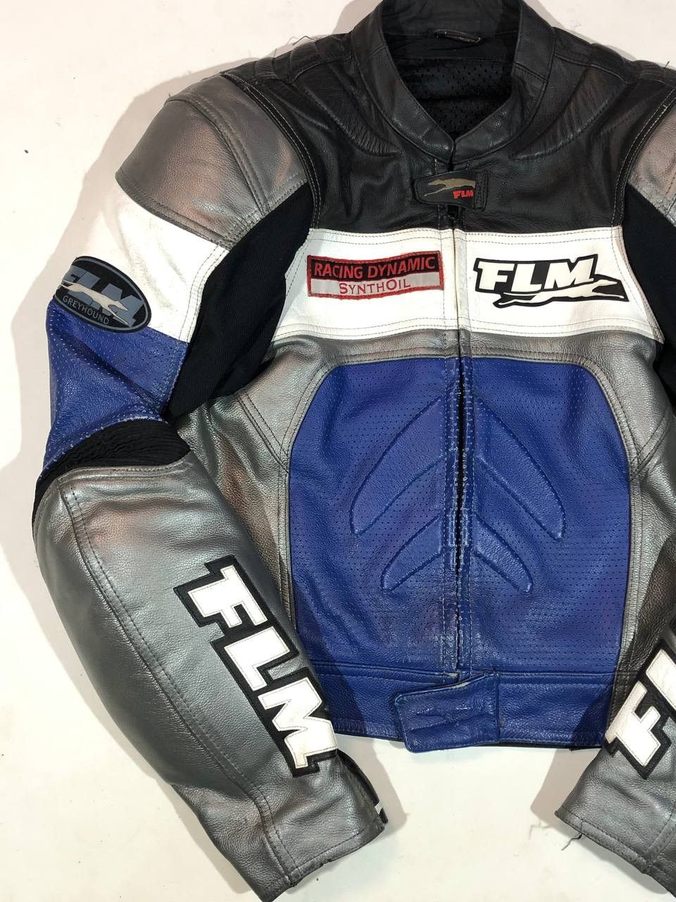 Vintage FLM Leather Moto Racing Jacket Size US L / EU 52-54 / 3 - 3 Thumbnail