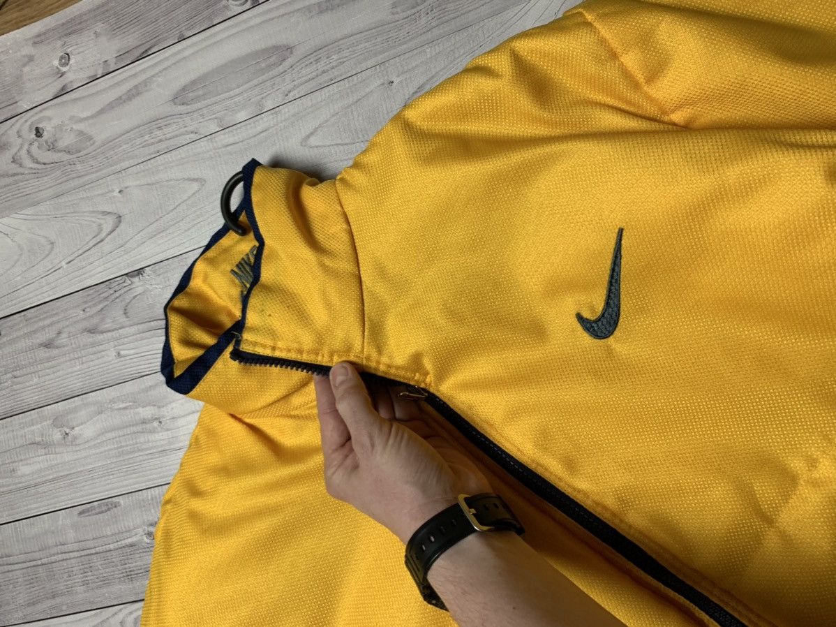 Nike × Vintage Vintage Nike jacket big logo swoosh Yellow/ Navy size S Size US S / EU 44-46 / 1 - 7 Thumbnail