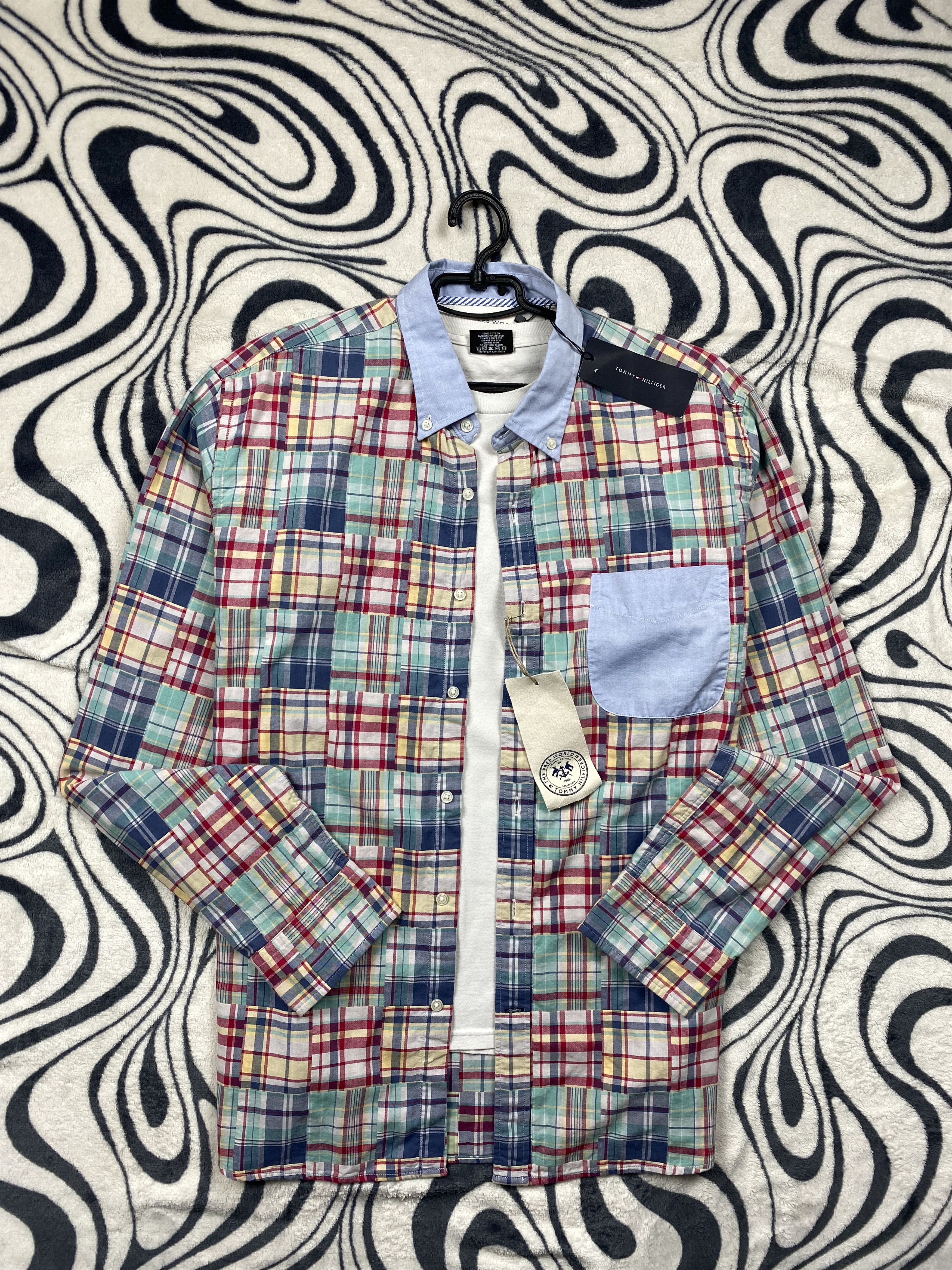 Tommy Hilfiger NEW Tommy Hilfiger Vintage Patchwork Mens Flannel Shirt Size US L / EU 52-54 / 3 - 1 Thumbnail