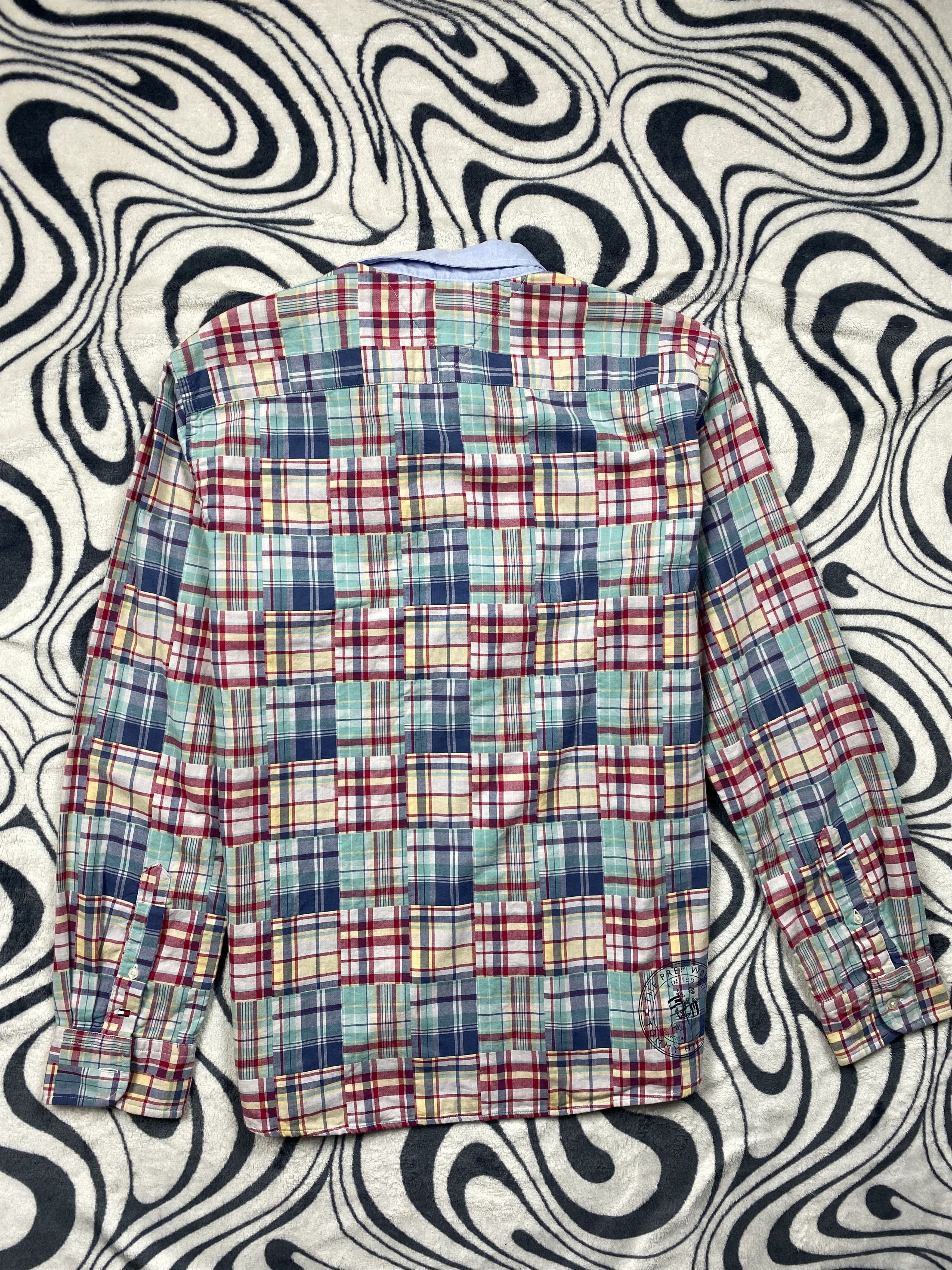 Tommy Hilfiger NEW Tommy Hilfiger Vintage Patchwork Mens Flannel Shirt Size US L / EU 52-54 / 3 - 8 Thumbnail