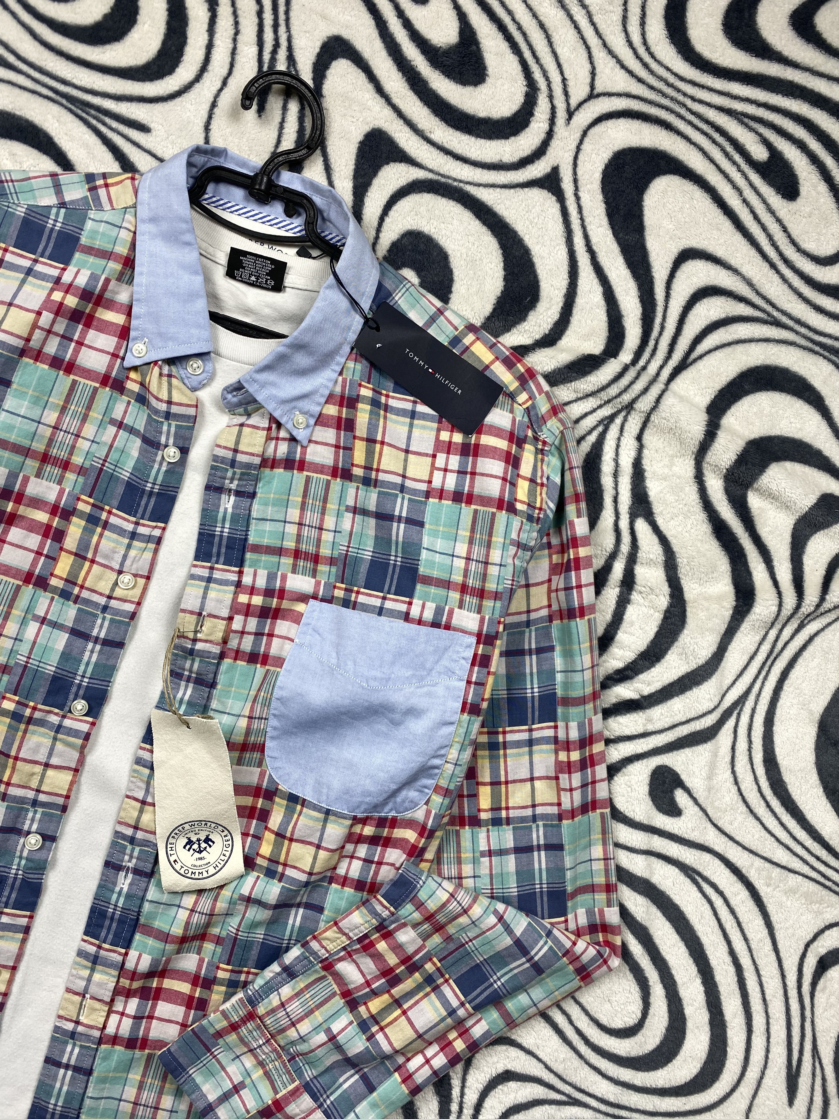 Tommy Hilfiger NEW Tommy Hilfiger Vintage Patchwork Mens Flannel Shirt Size US L / EU 52-54 / 3 - 2 Thumbnail