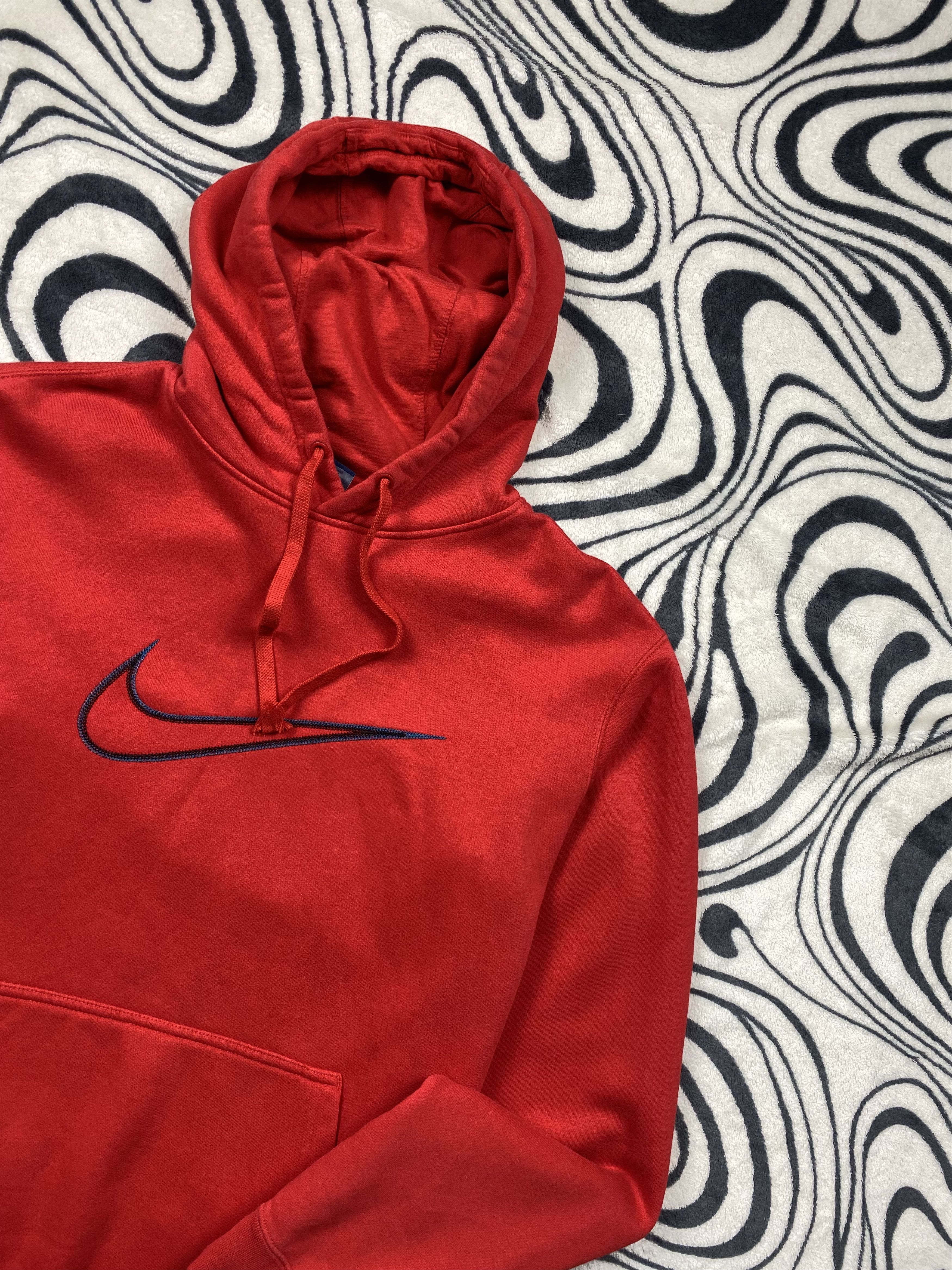 Nike × Vintage Nike Vintage Center Logo Swoosh Mens Hoodie Y2K Drill Size US L / EU 52-54 / 3 - 2 Thumbnail