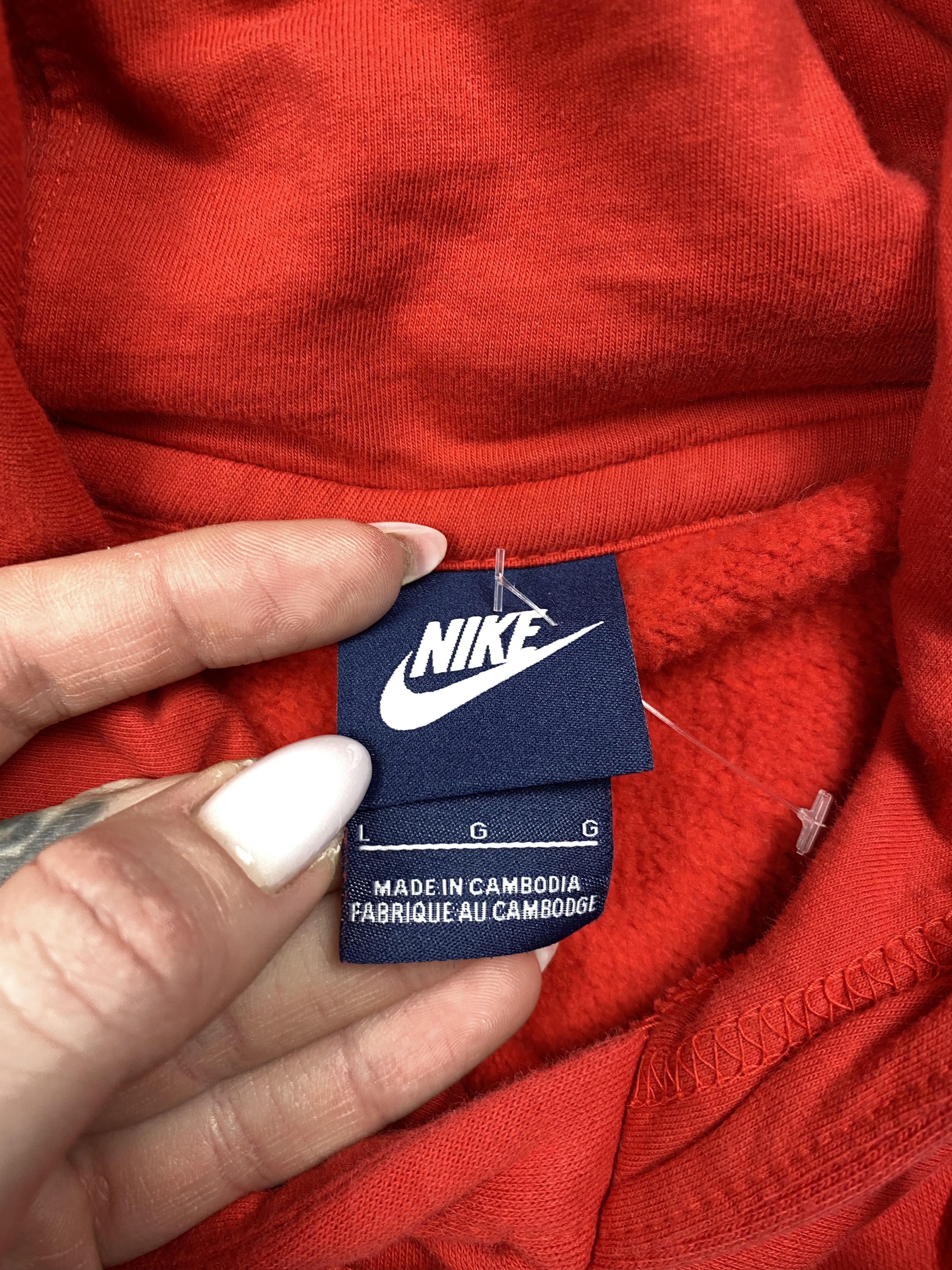 Nike × Vintage Nike Vintage Center Logo Swoosh Mens Hoodie Y2K Drill Size US L / EU 52-54 / 3 - 5 Thumbnail