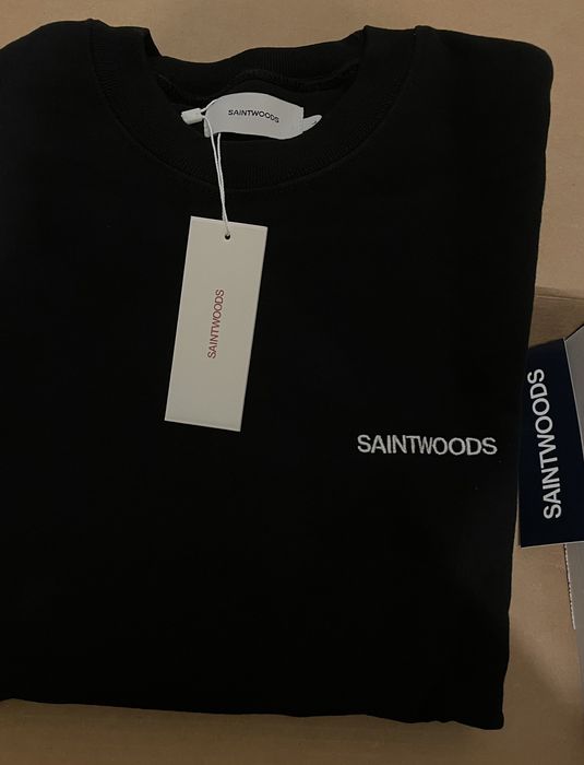 Mサイズ SAINTWOODS Logo Crewneck Black-